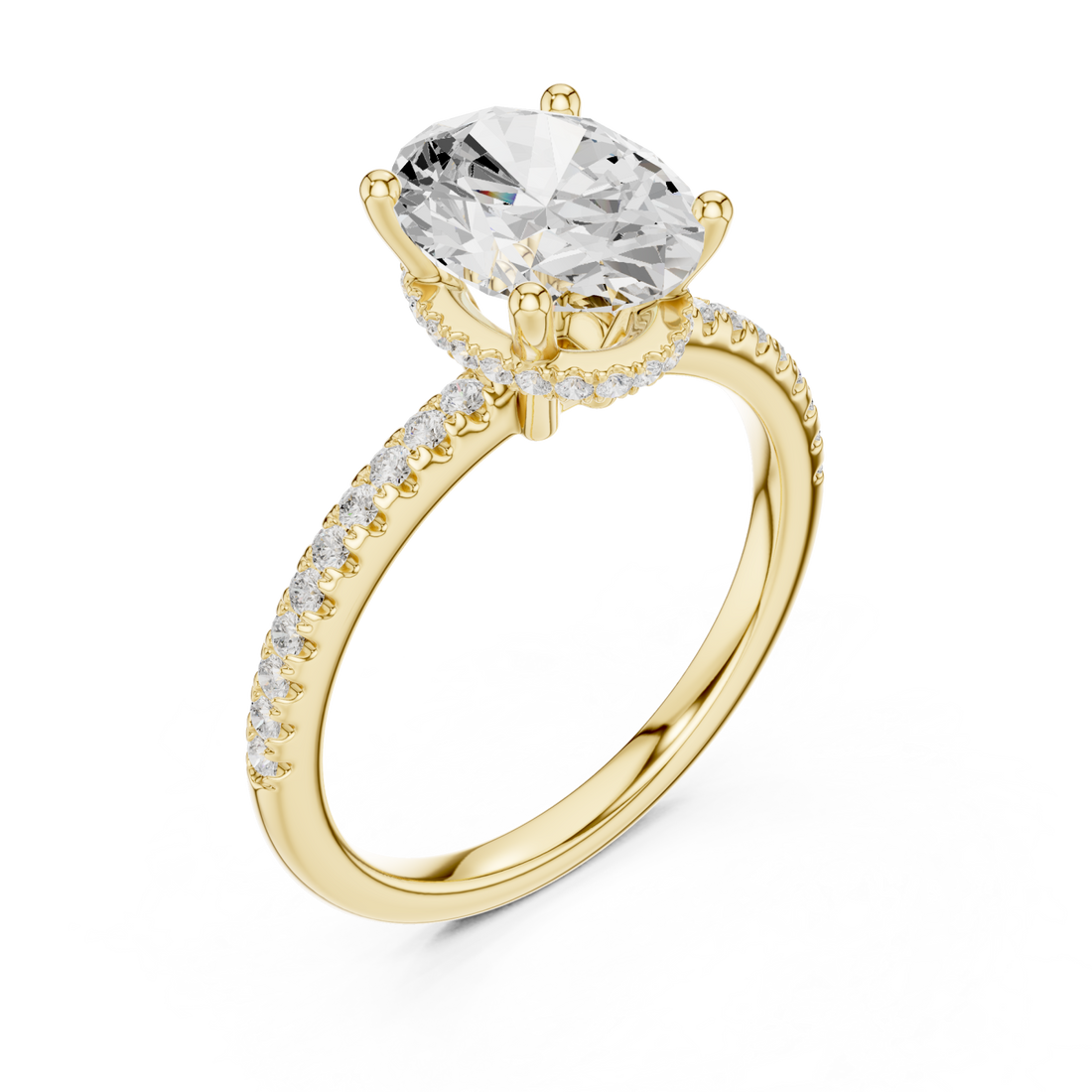 Gold Radiant Elegance Halo Ring Right View
