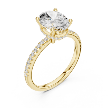 Gold Radiant Elegance Halo Ring Right View