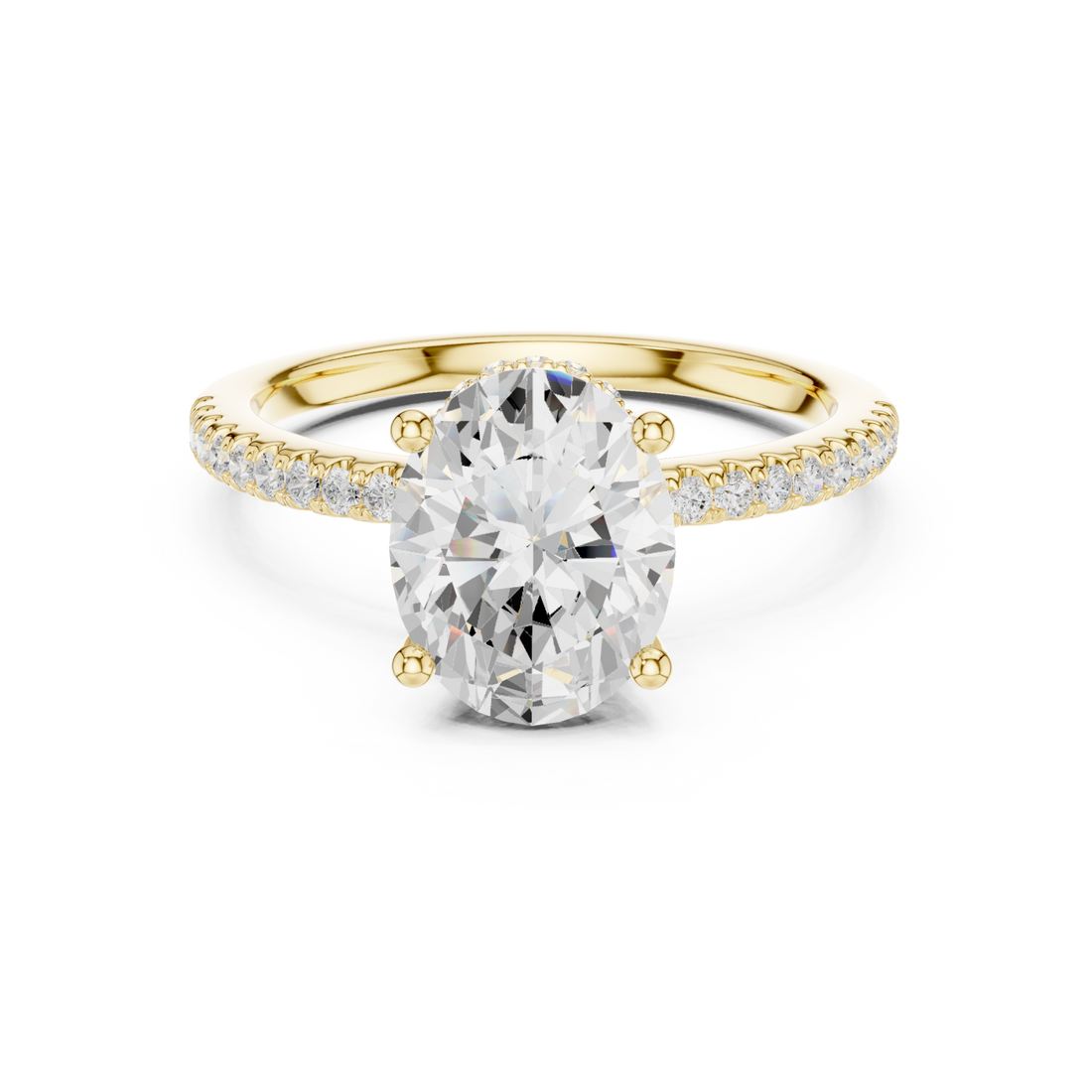 Gold Radiant Elegance Halo Ring Right View