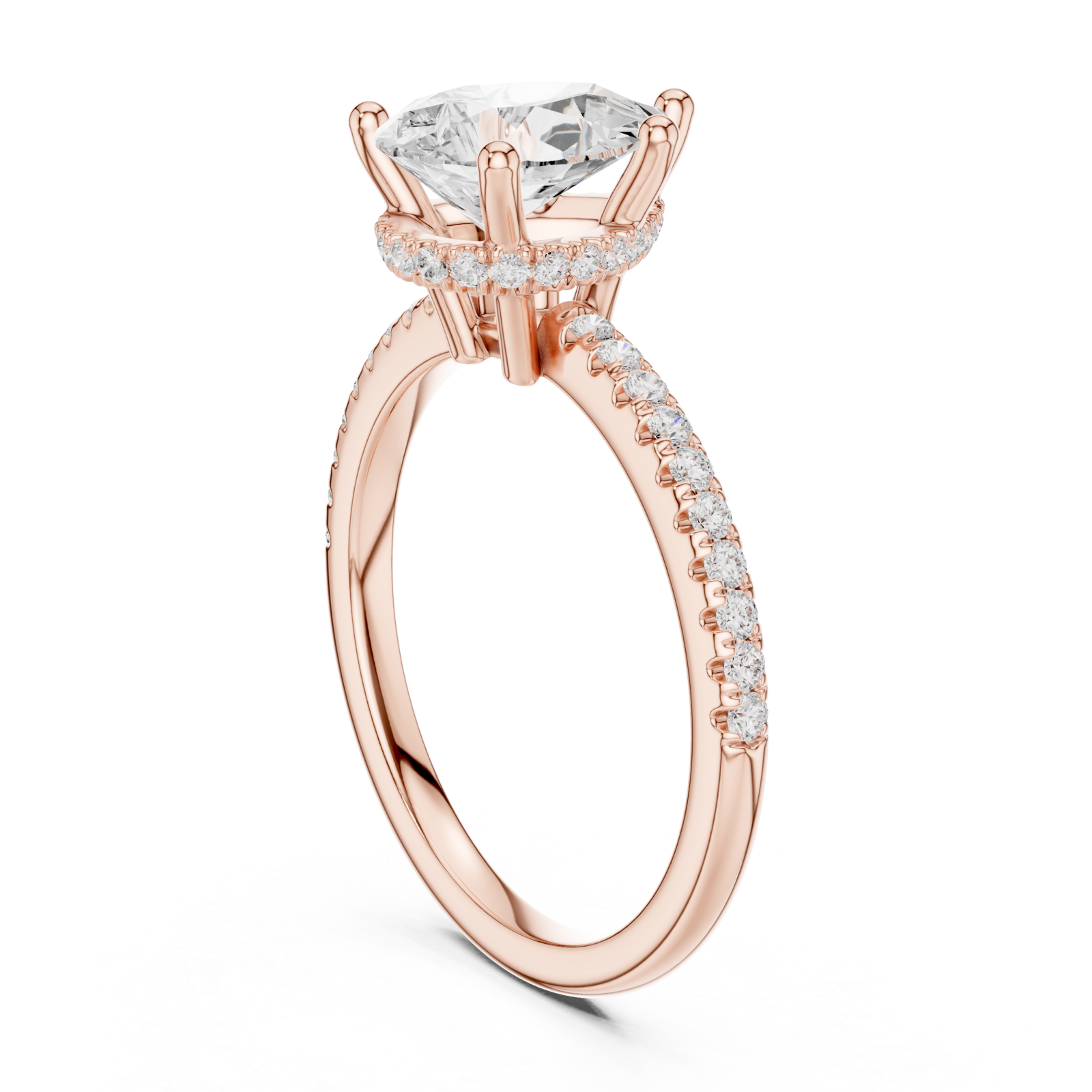  Rose Gold Harmonia Whisper Petite Solitaire Left View