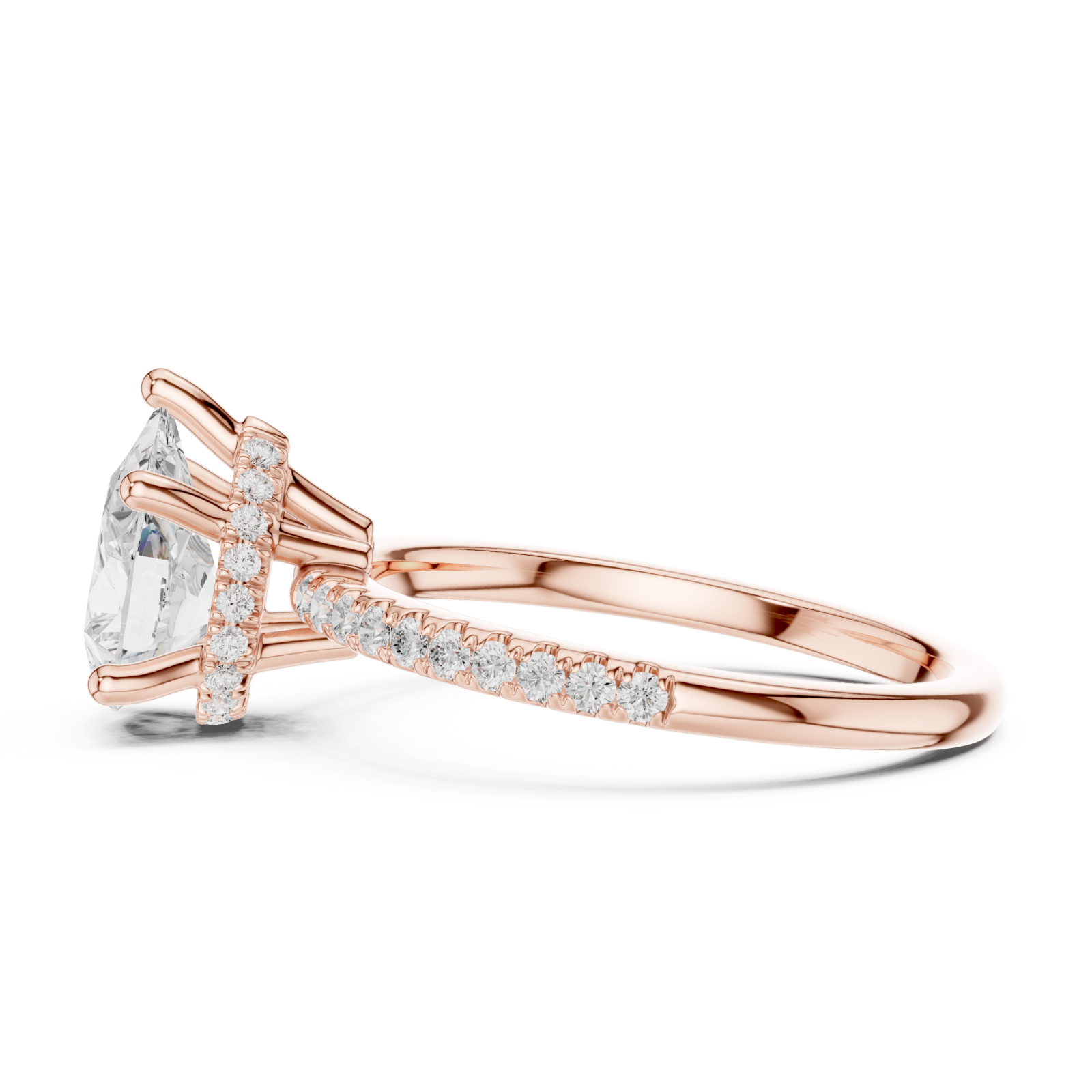 Rose Gold Harmonia Whisper Petite Solitaire Side View
