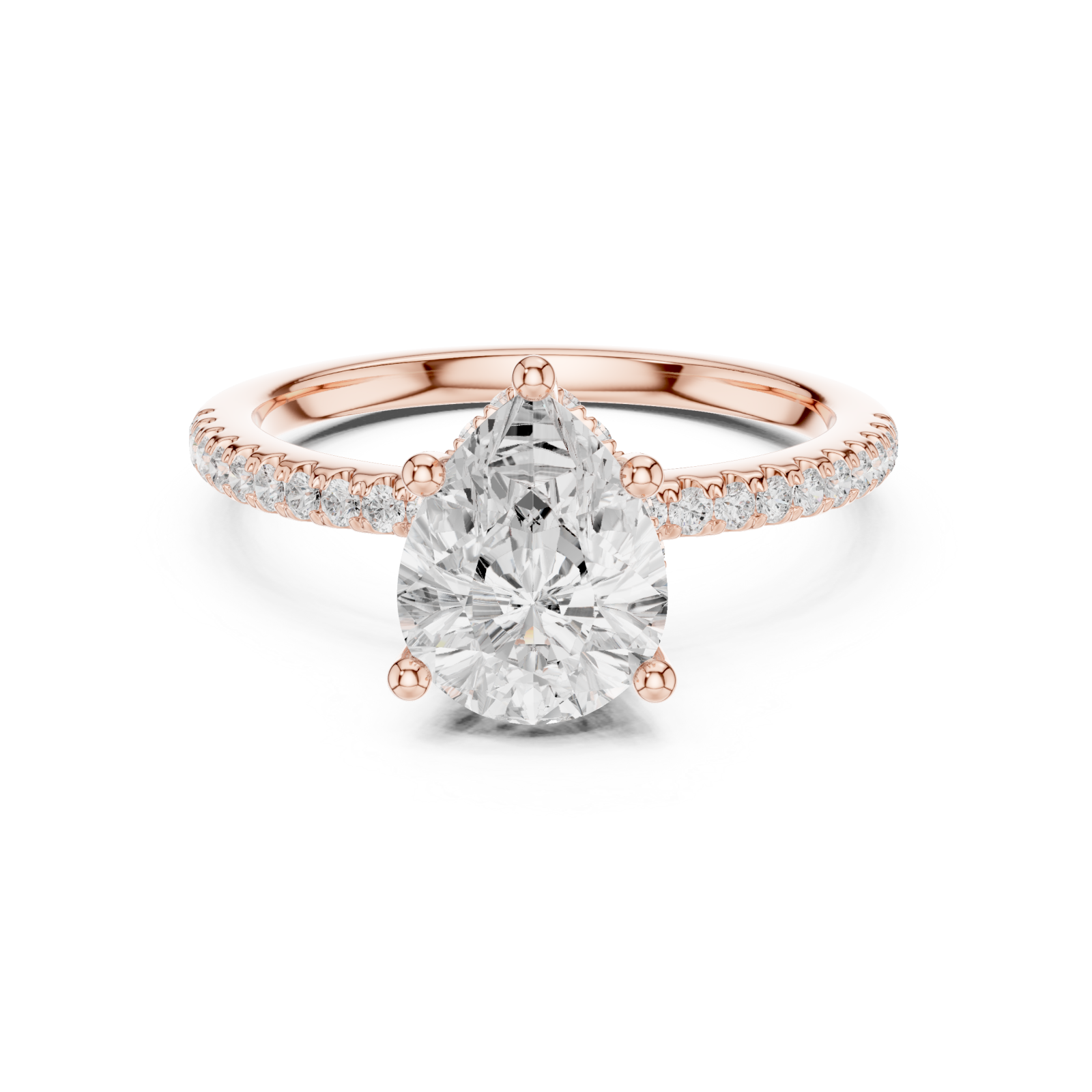  Rose Gold Harmonia Whisper Petite Solitaire Front View