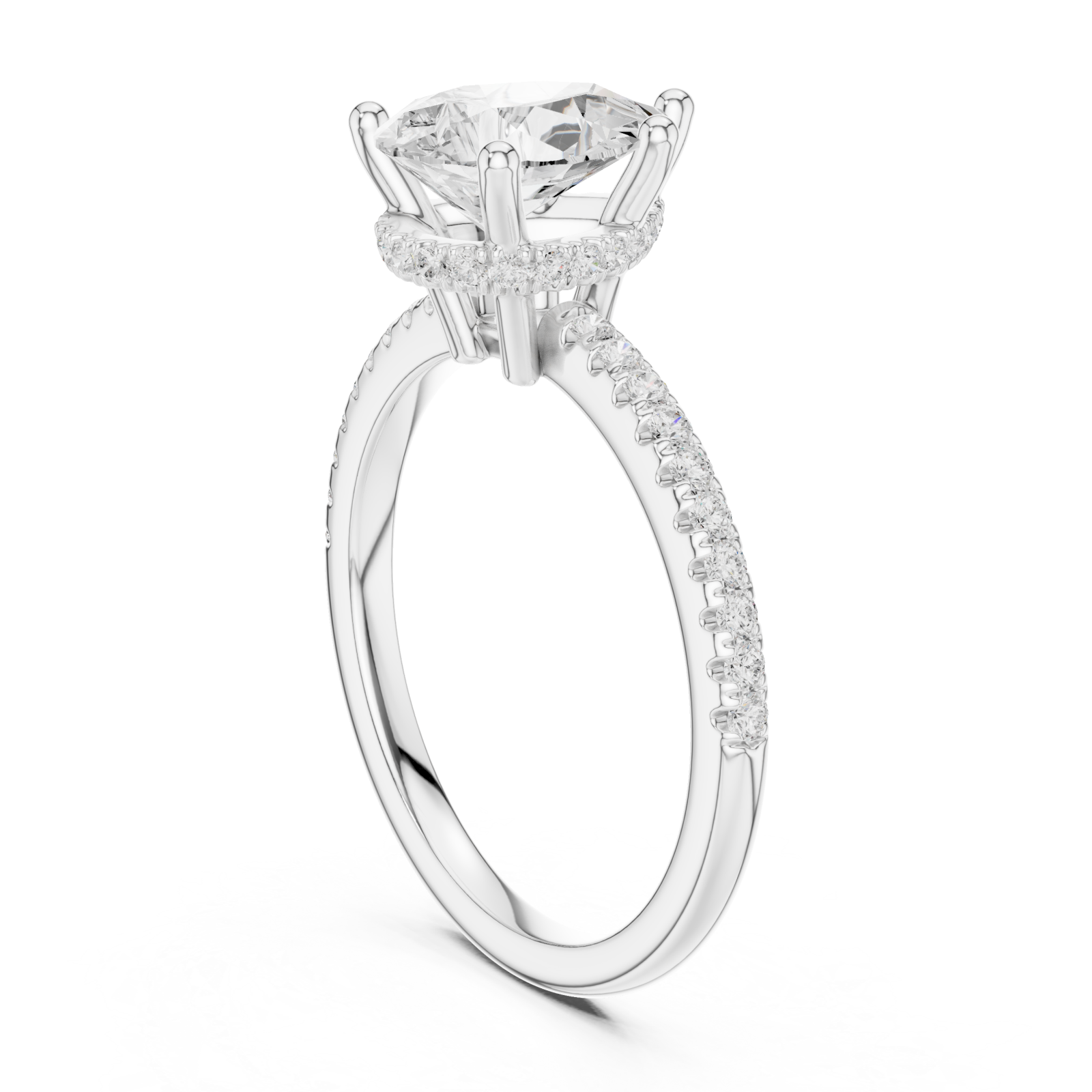  White Gold Harmonia Whisper Petite Solitaire Left View