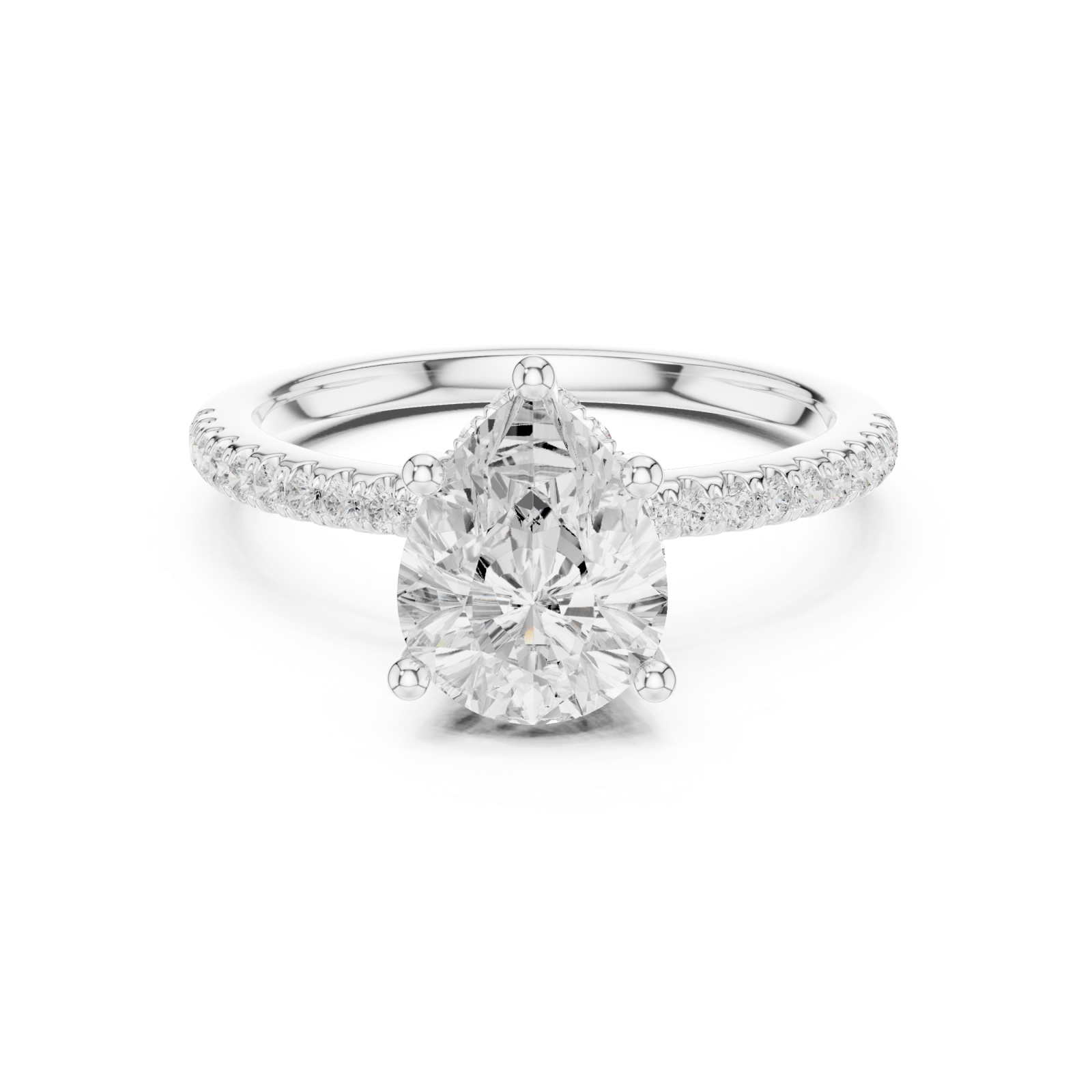  White Gold Harmonia Whisper Petite Solitaire Front View