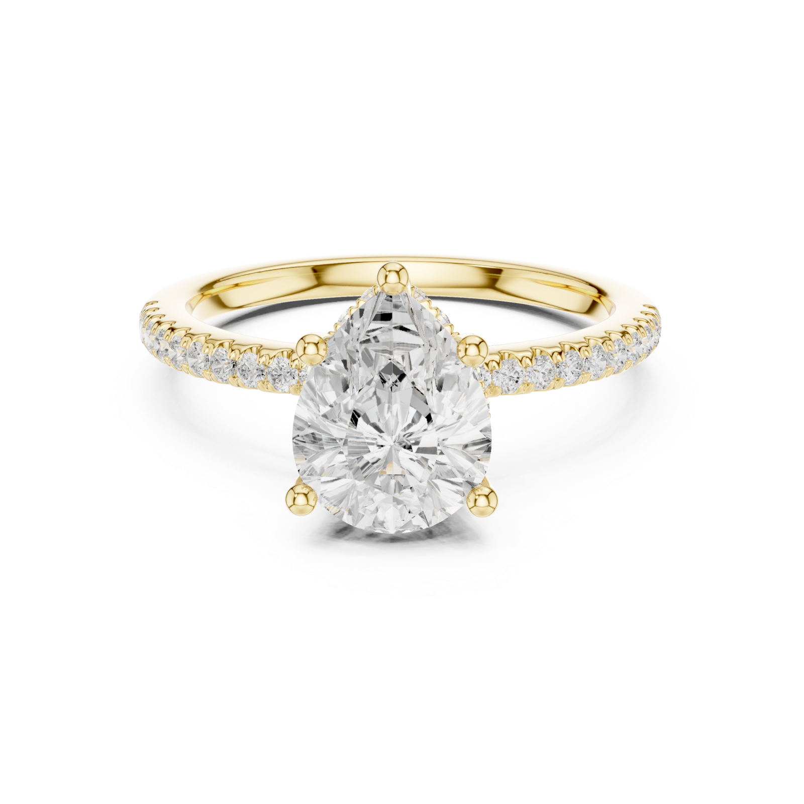  Gold Harmonia Whisper Petite Solitaire Front View