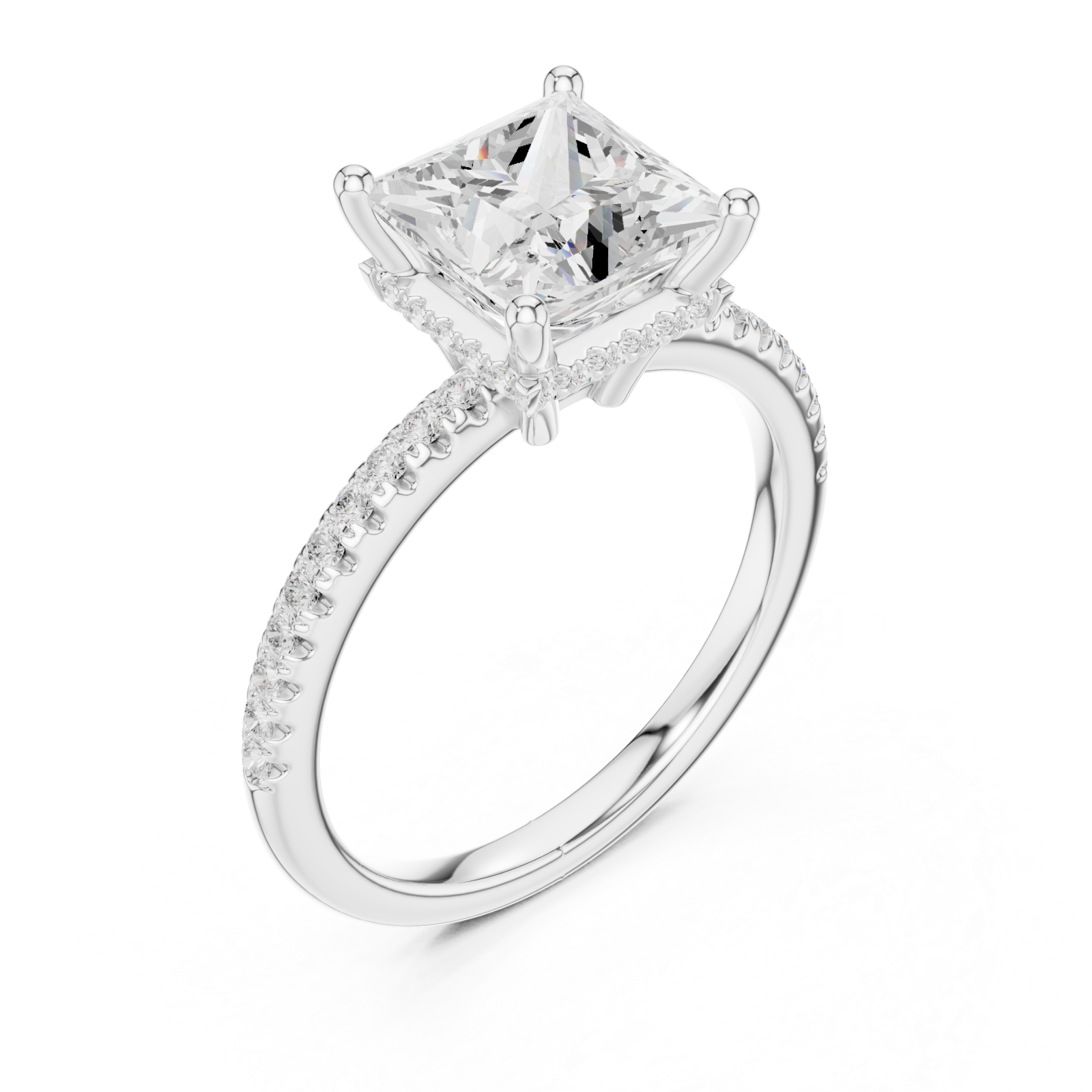  White Gold Majestic Prism Halo Engagement Ring Right View