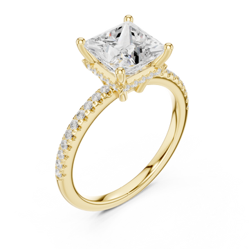 Gold Majestic Prism Halo Engagement Ring Right View