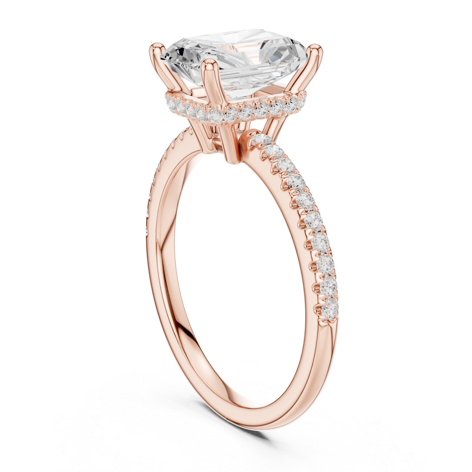  Rose Gold Eternal Grace Halo Band Ring Left View