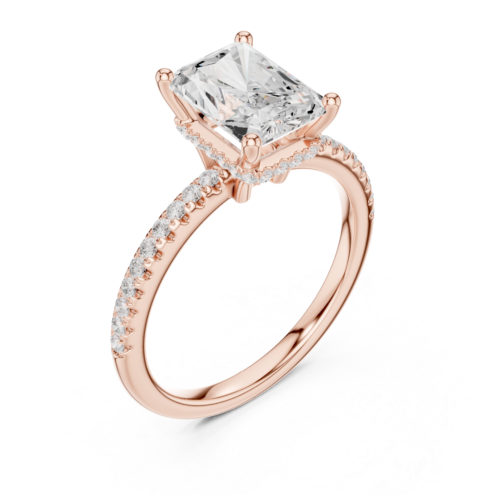  Rose Gold Eternal Grace Halo Band Ring Right View