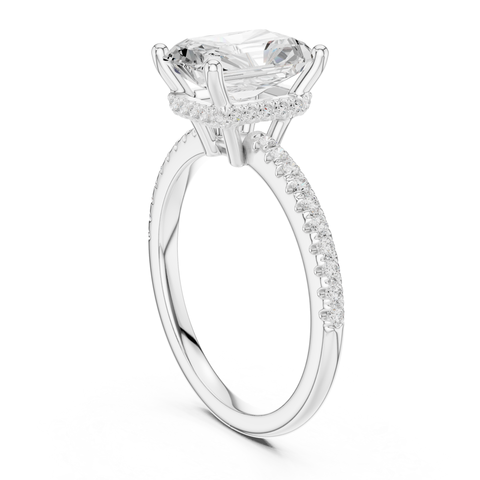 White Gold Eternal Grace Halo Band Ring Left View