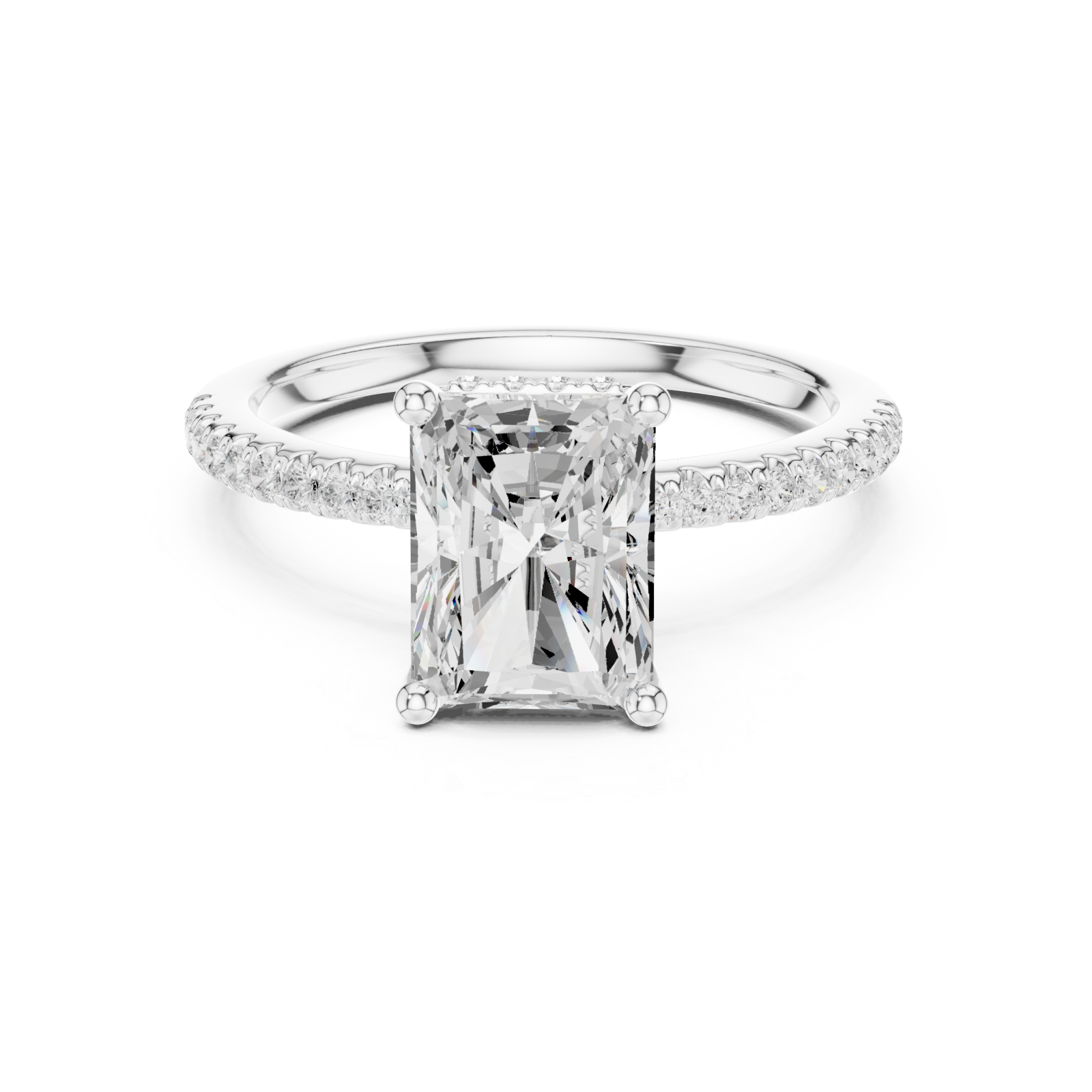  White Gold Eternal Grace Halo Band Ring Front View