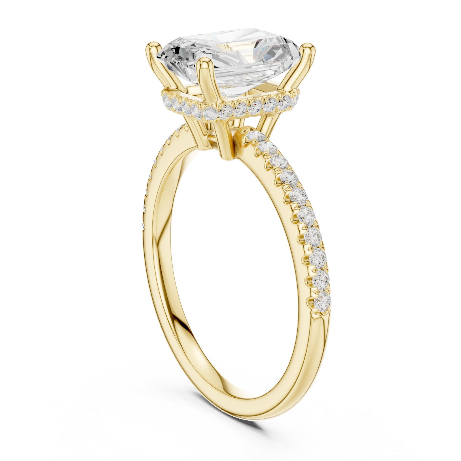  Gold Eternal Grace Halo Band Ring Left View