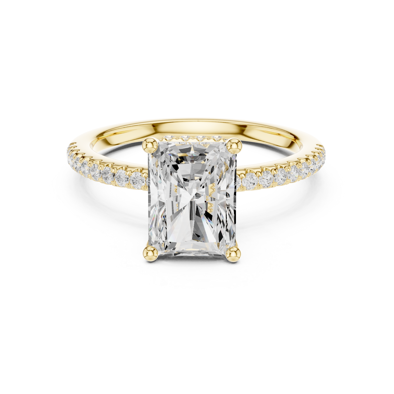  Gold Eternal Grace Halo Band Ring Front View