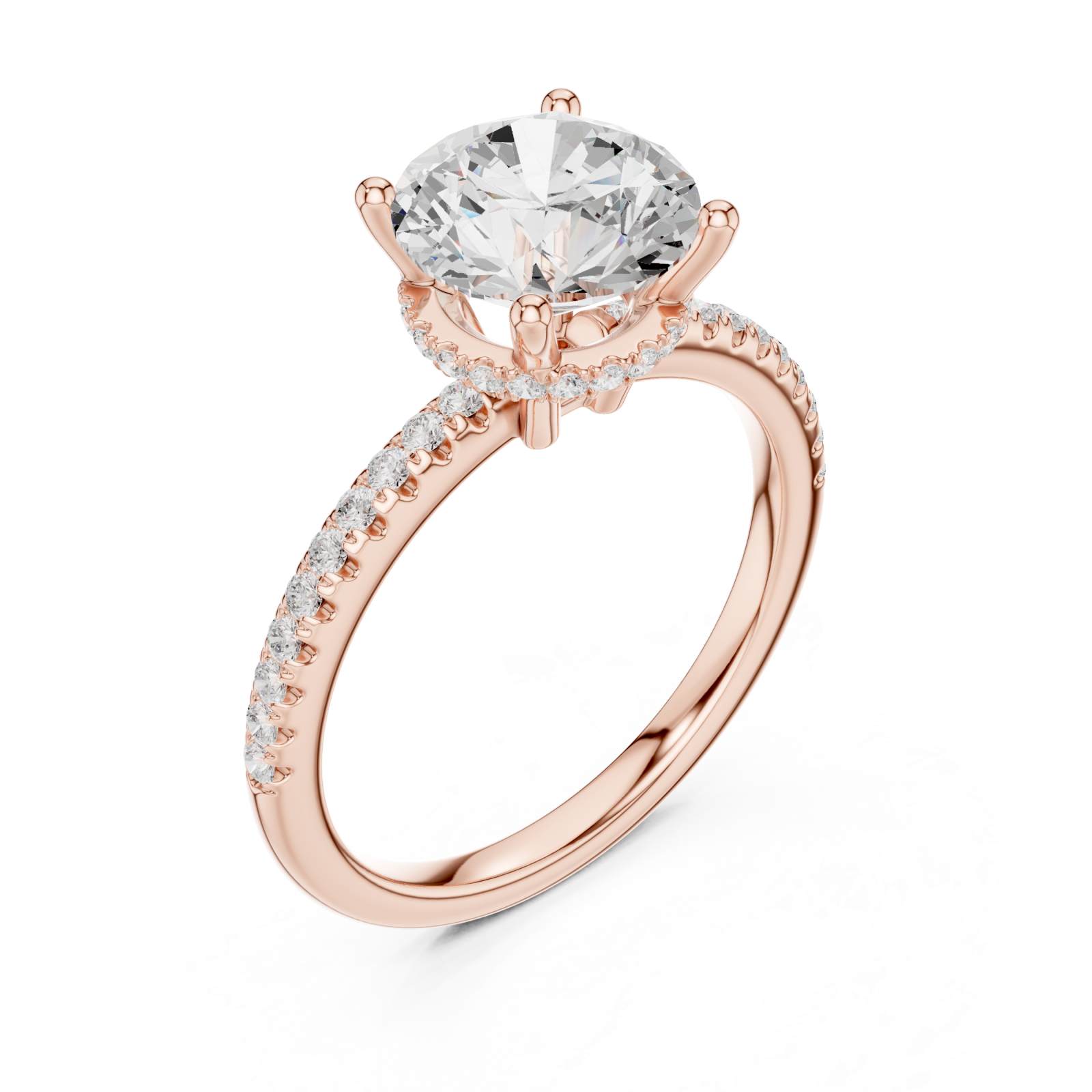  Rose Gold Celeste Halo Crown Ring Right View