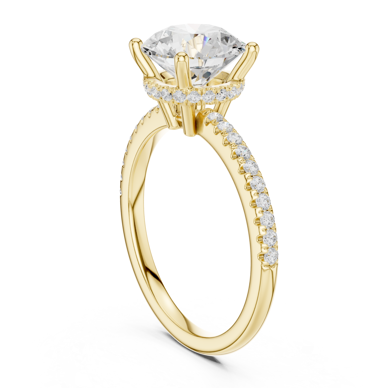  Gold Celeste Halo Crown Ring Left View