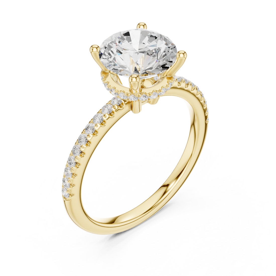 Gold Celeste Halo Crown Ring Right View