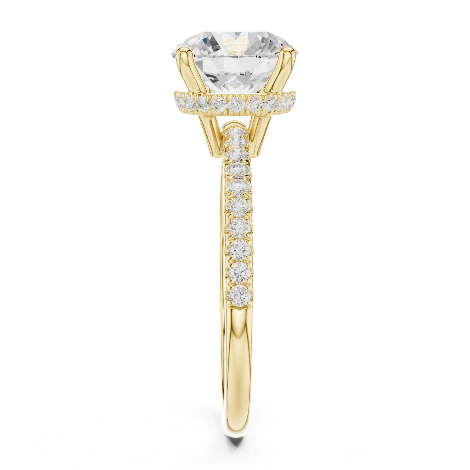  Gold Celeste Halo Crown Ring Side View