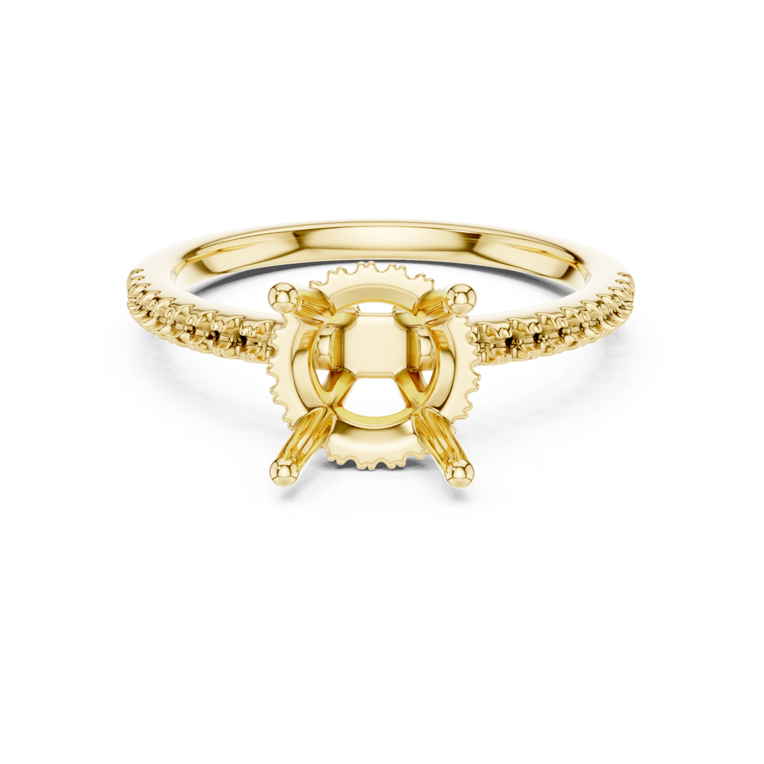Gold Celeste Halo Crown Ring Right View