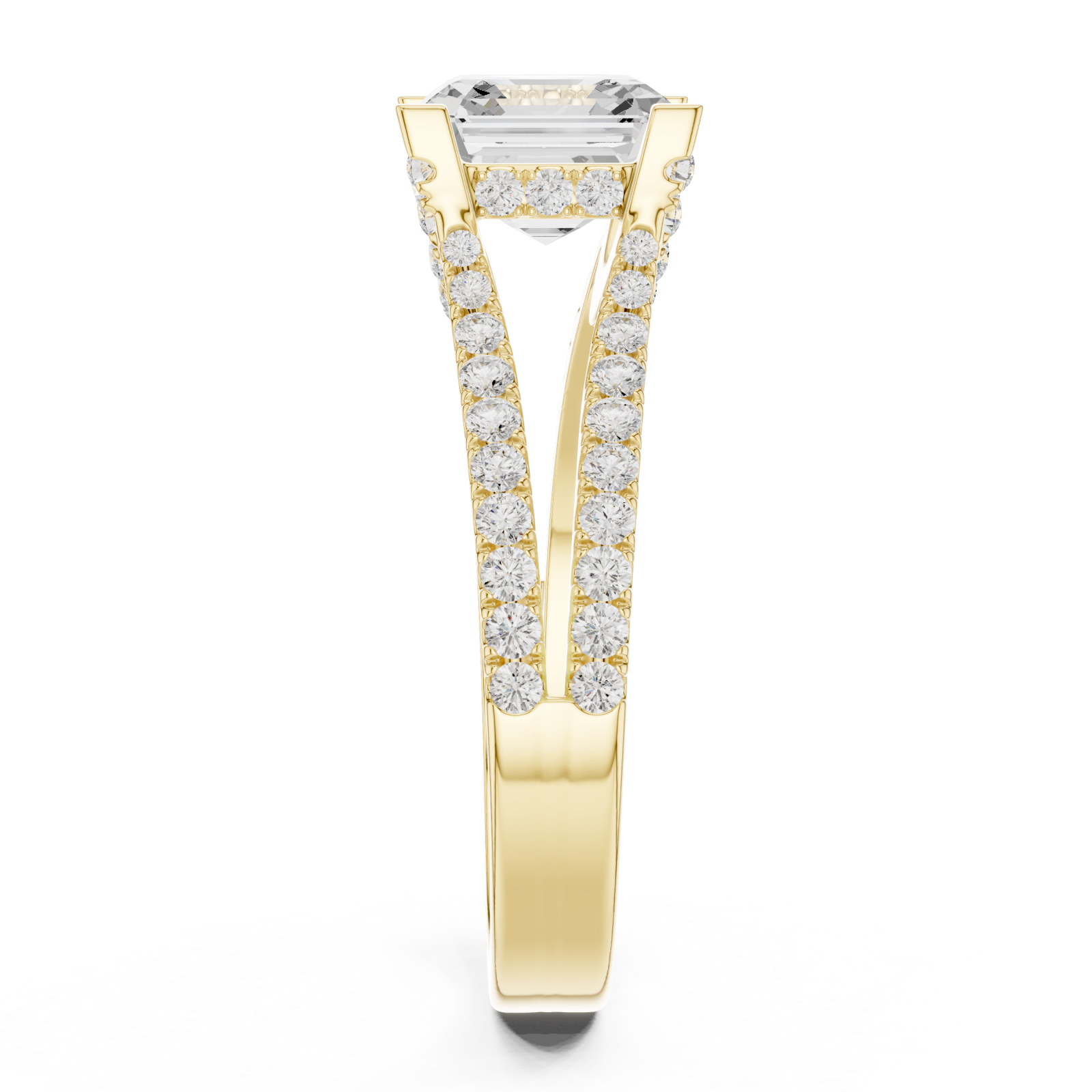  Gold Delicate Halo Dual Band Ring Side View