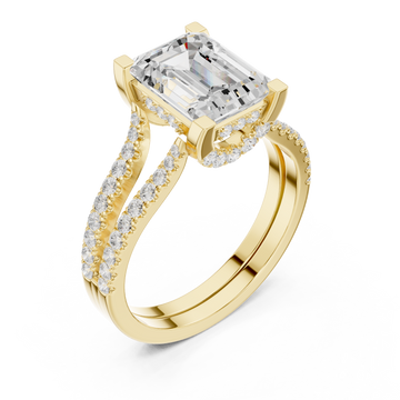 Gold Lustrous Embrace Double Band Ring Right View