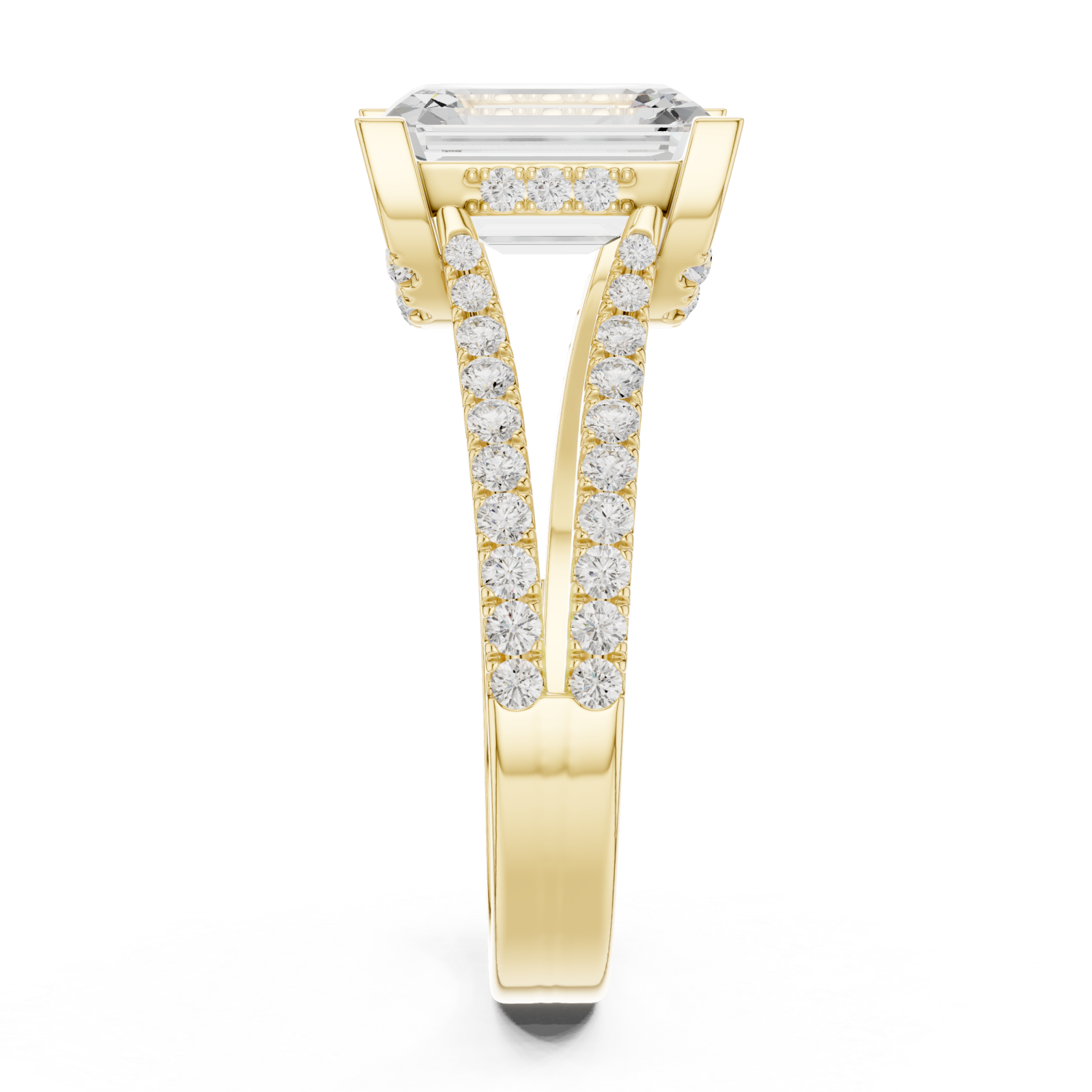  Gold Lustrous Embrace Double Band Ring Side View