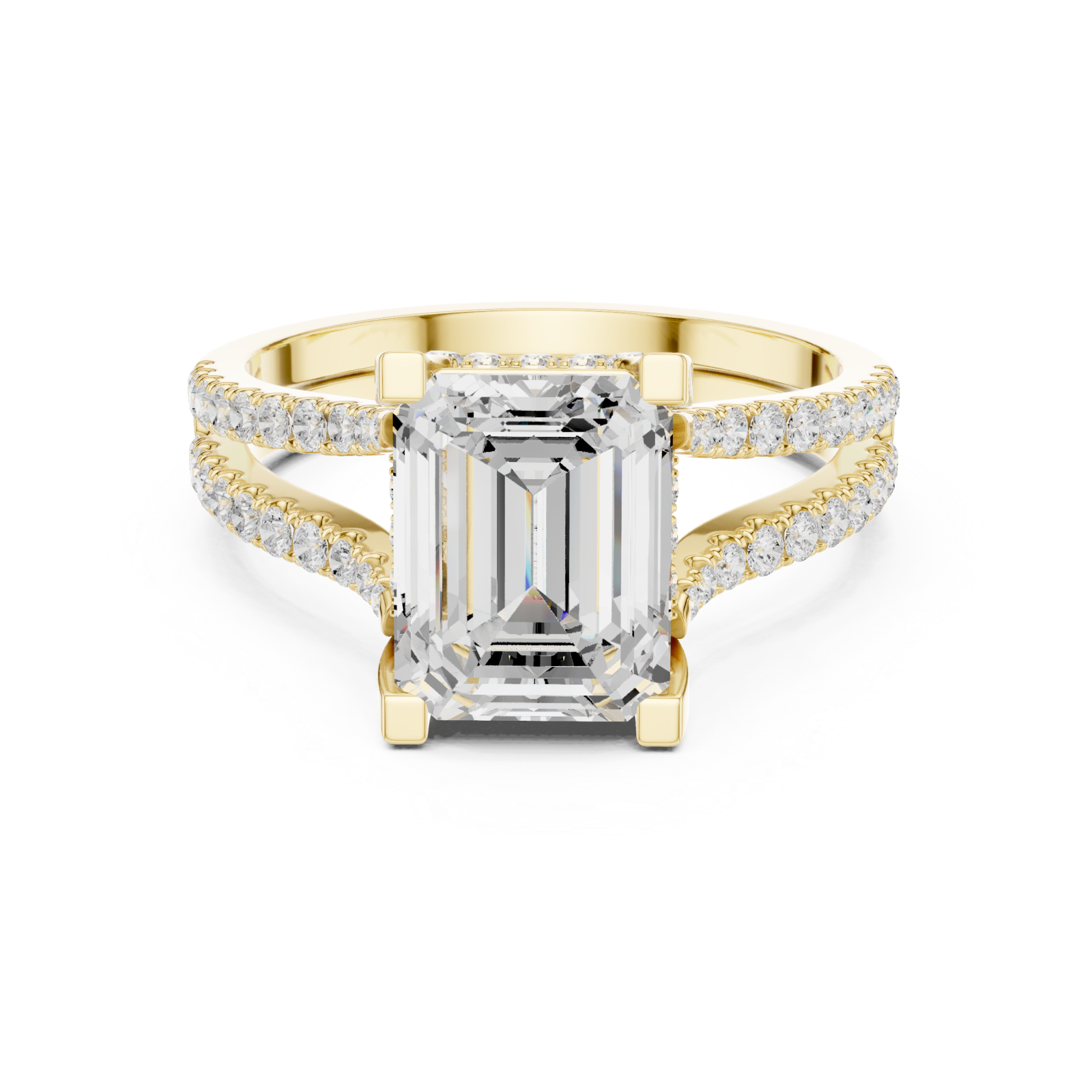 Gold Lustrous Embrace Double Band Ring Front View