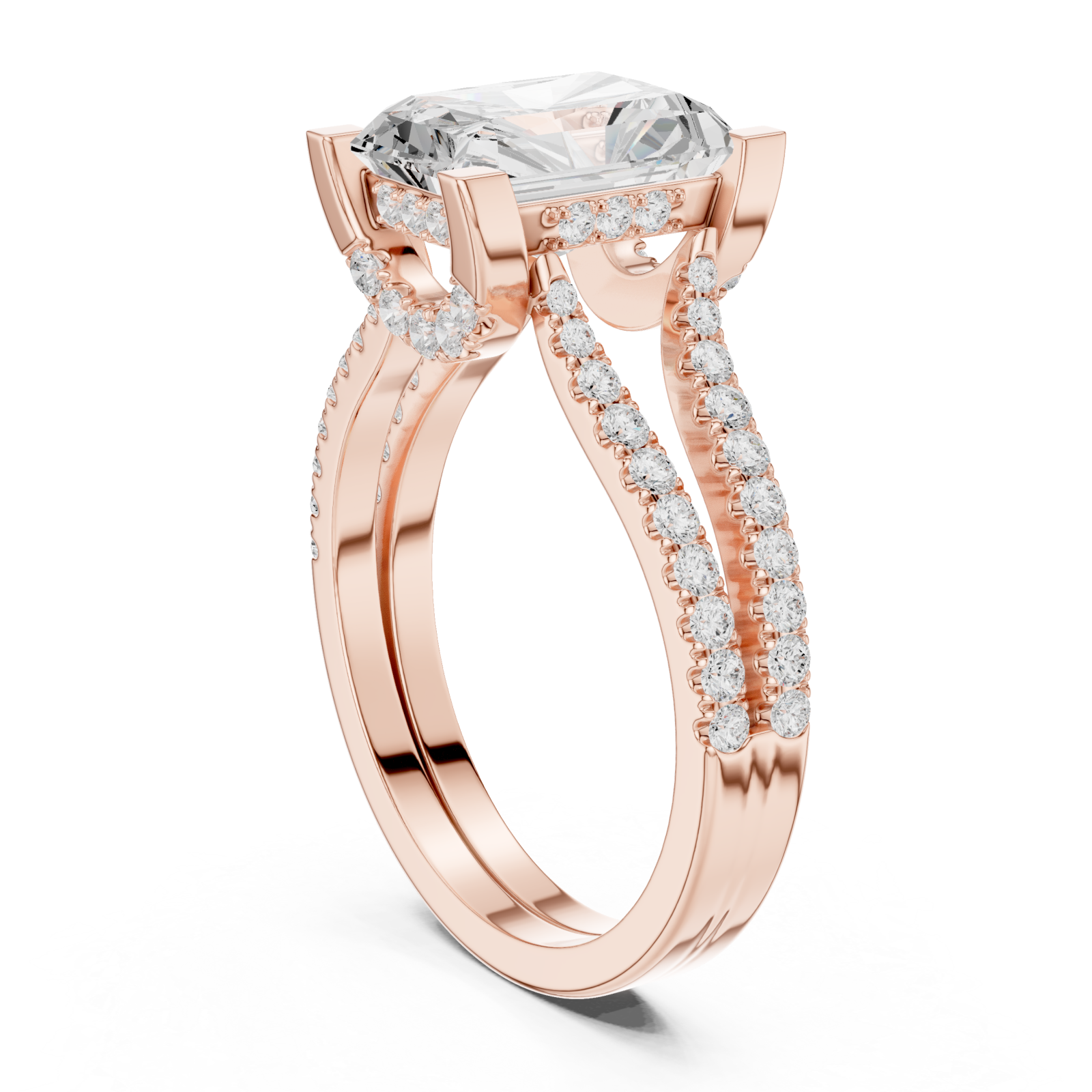  Rose Gold Eternal Embrace Radiance Ring Left View
