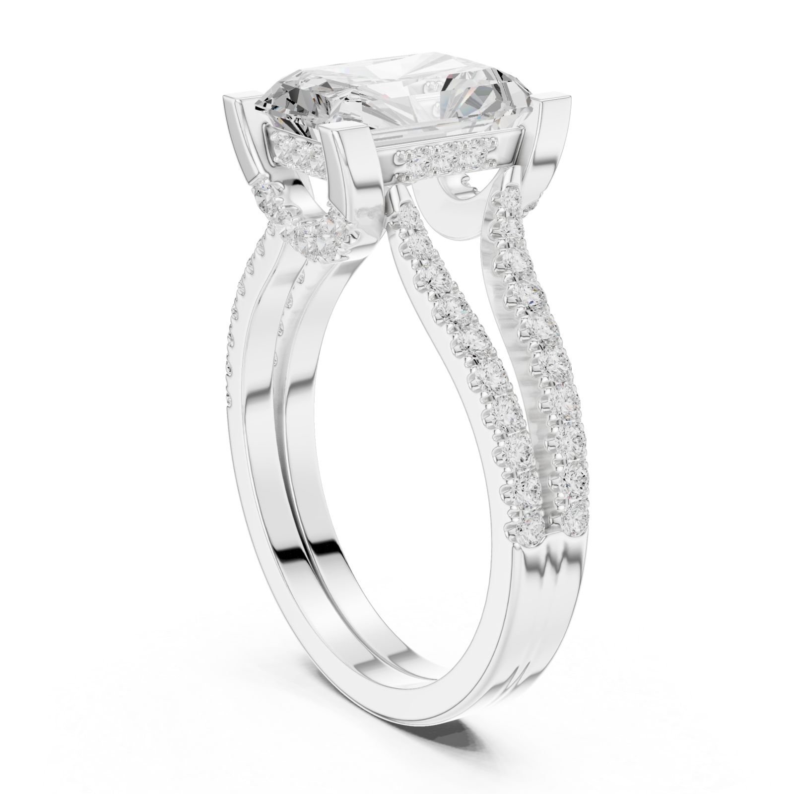  White Gold Eternal Embrace Radiance Ring Left View