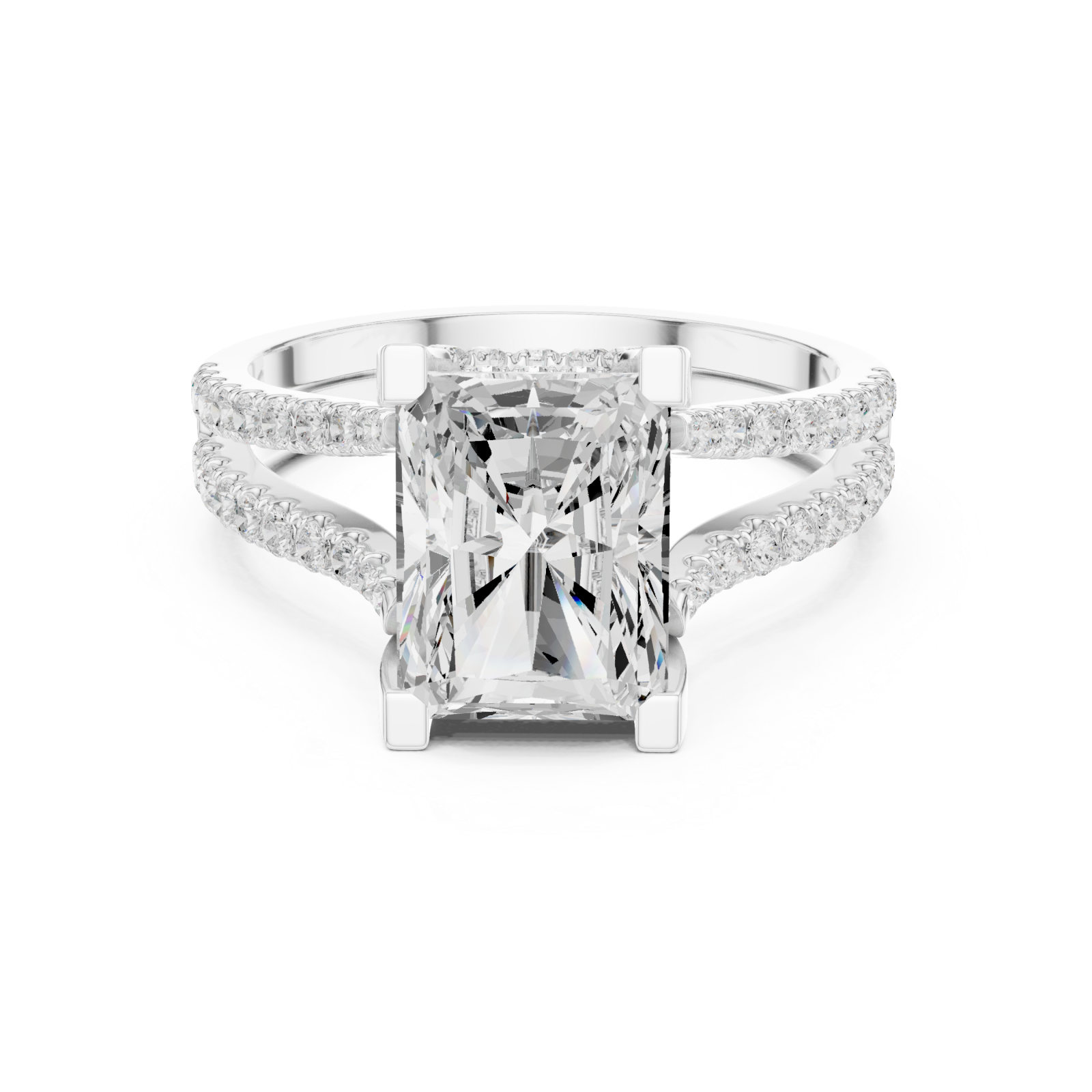  White Gold Eternal Embrace Radiance Ring Front View