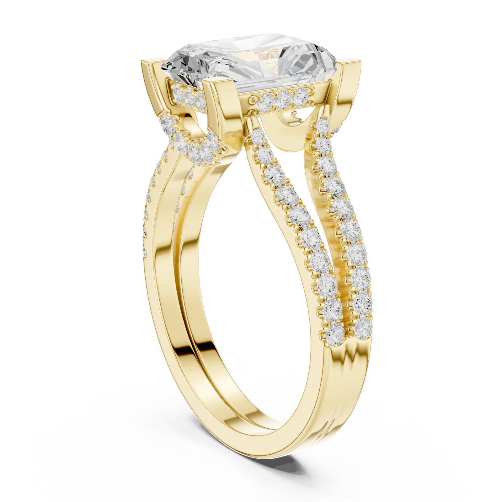 Gold Eternal Embrace Radiance Ring Left View