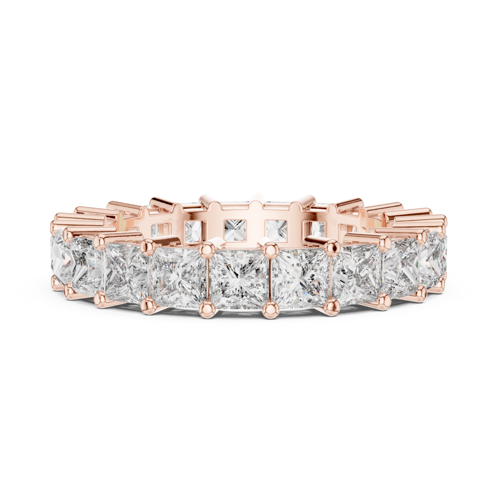  Rose Gold Classic Allure Pavé Set Ring Side View