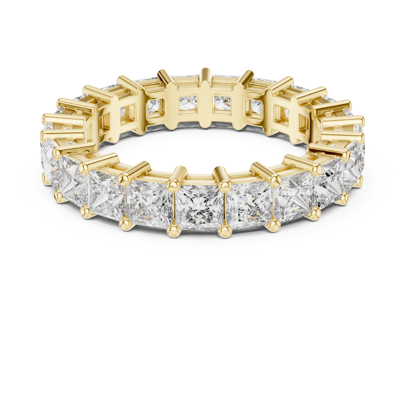  Gold Classic Allure Pavé Set Ring Front View