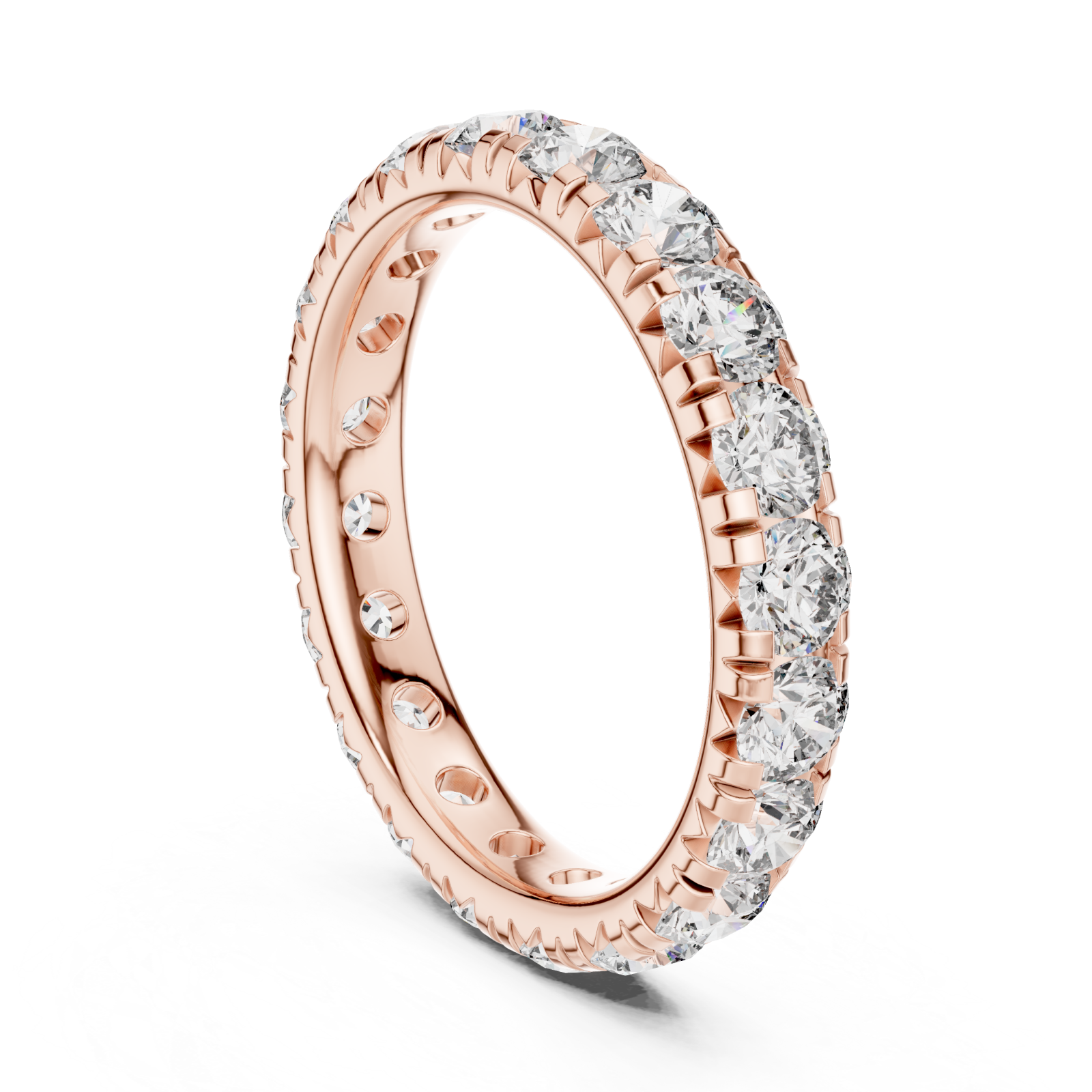  Rose Gold Serenity Luxe Eternity Band Ring Left View