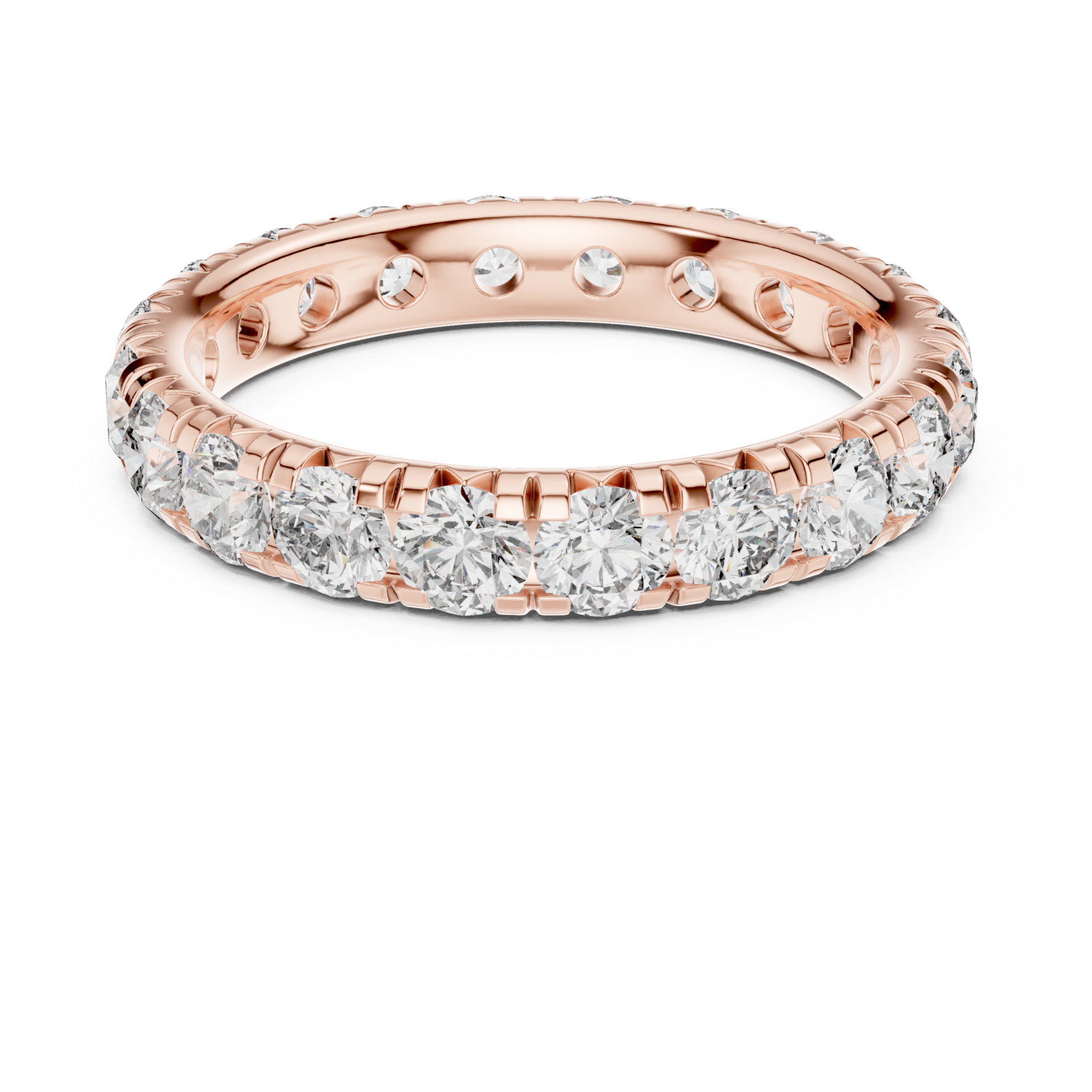  Rose Gold Serenity Luxe Eternity Band Ring Front View