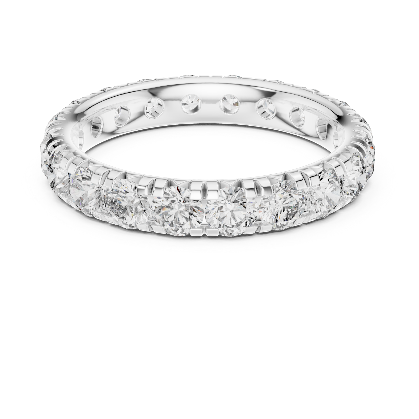  White Gold Serenity Luxe Eternity Band Ring Front View