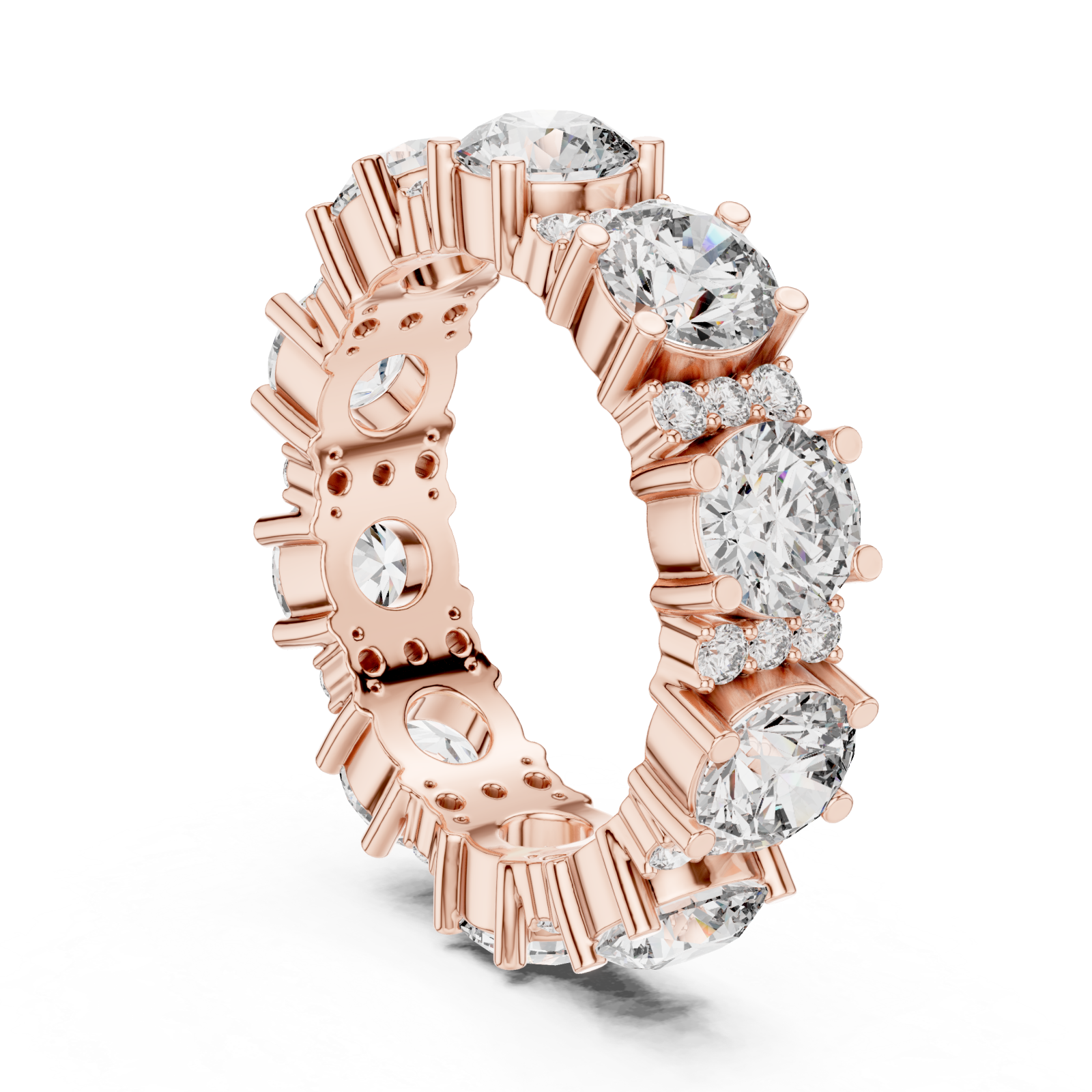  Rose Gold Aurora Radiant Horizon Statement Ring Left View