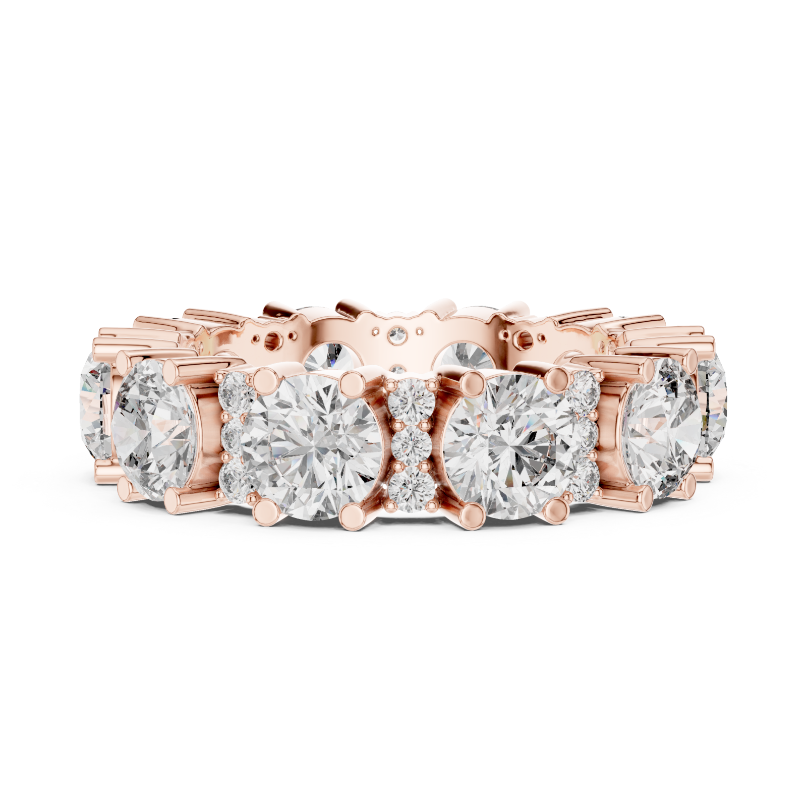  Rose Gold Aurora Radiant Horizon Statement Ring Side View