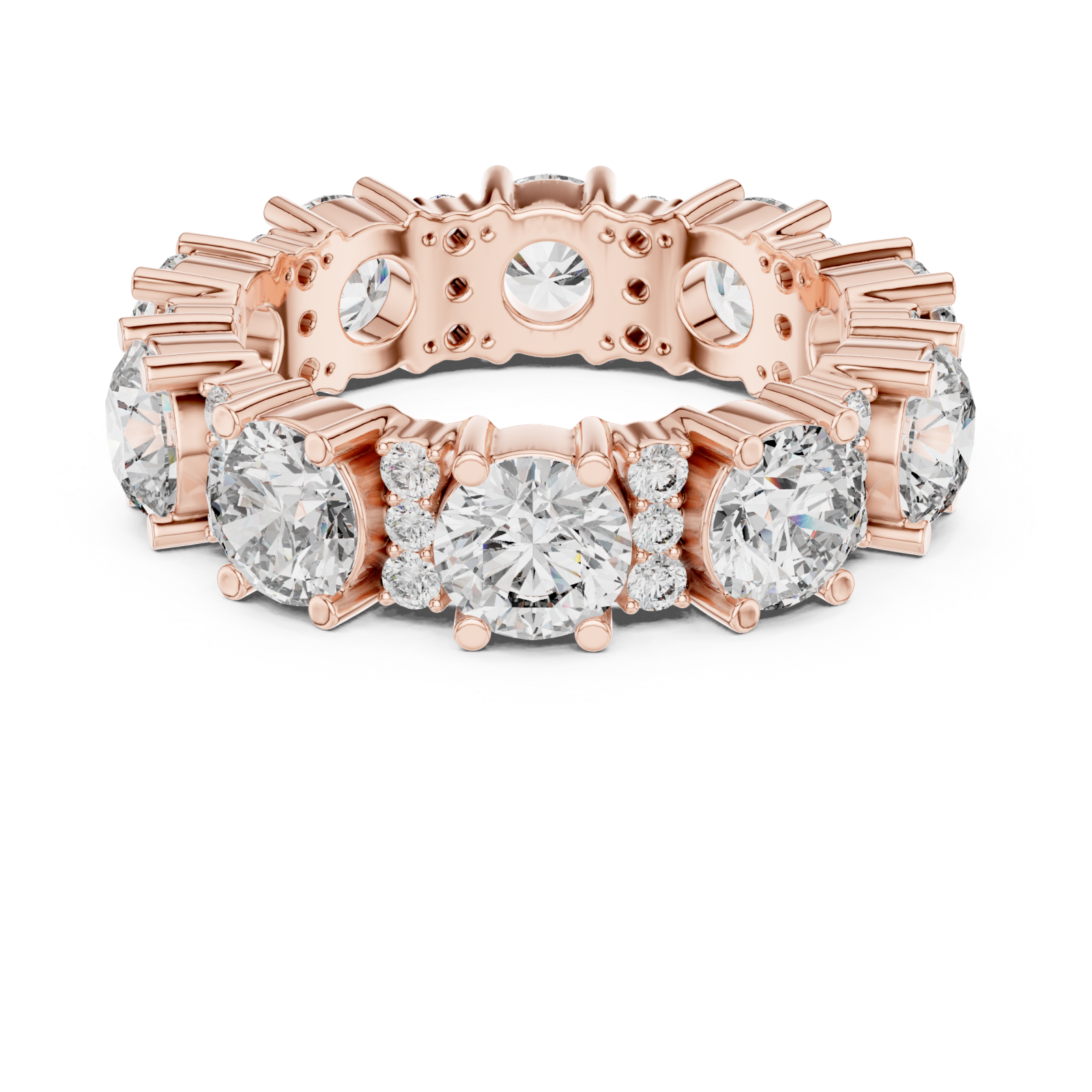  Rose Gold Aurora Radiant Horizon Statement Ring Front View