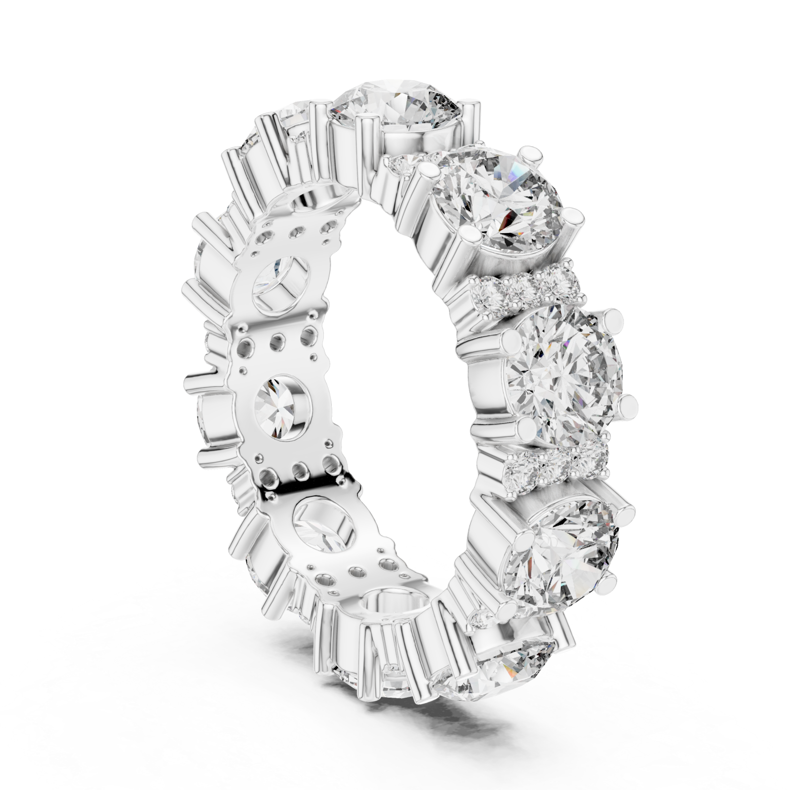  White Gold Aurora Radiant Horizon Statement Ring Left View