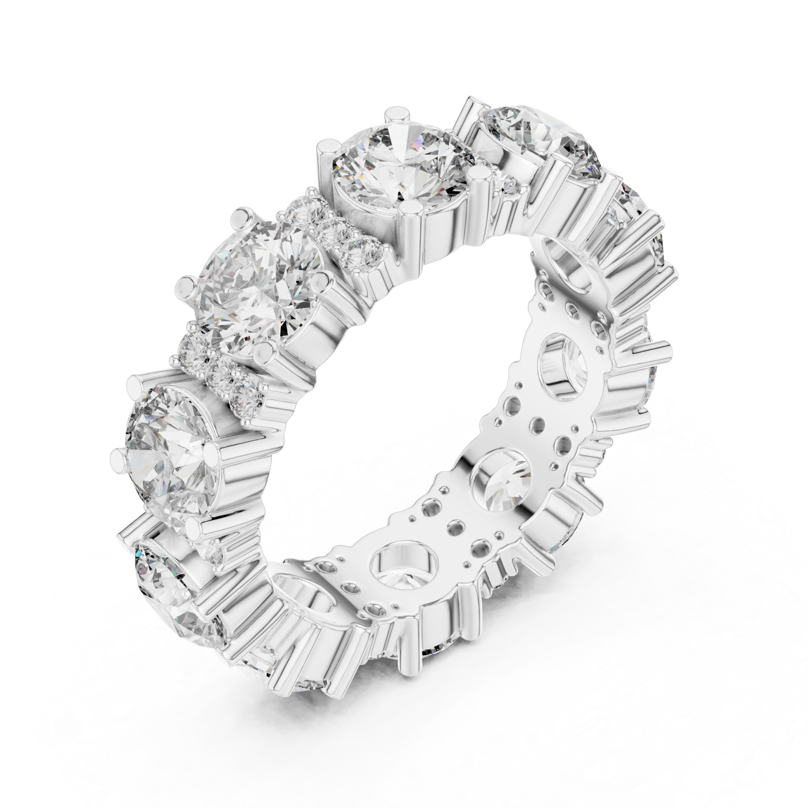  White Gold Aurora Radiant Horizon Statement Ring Right View