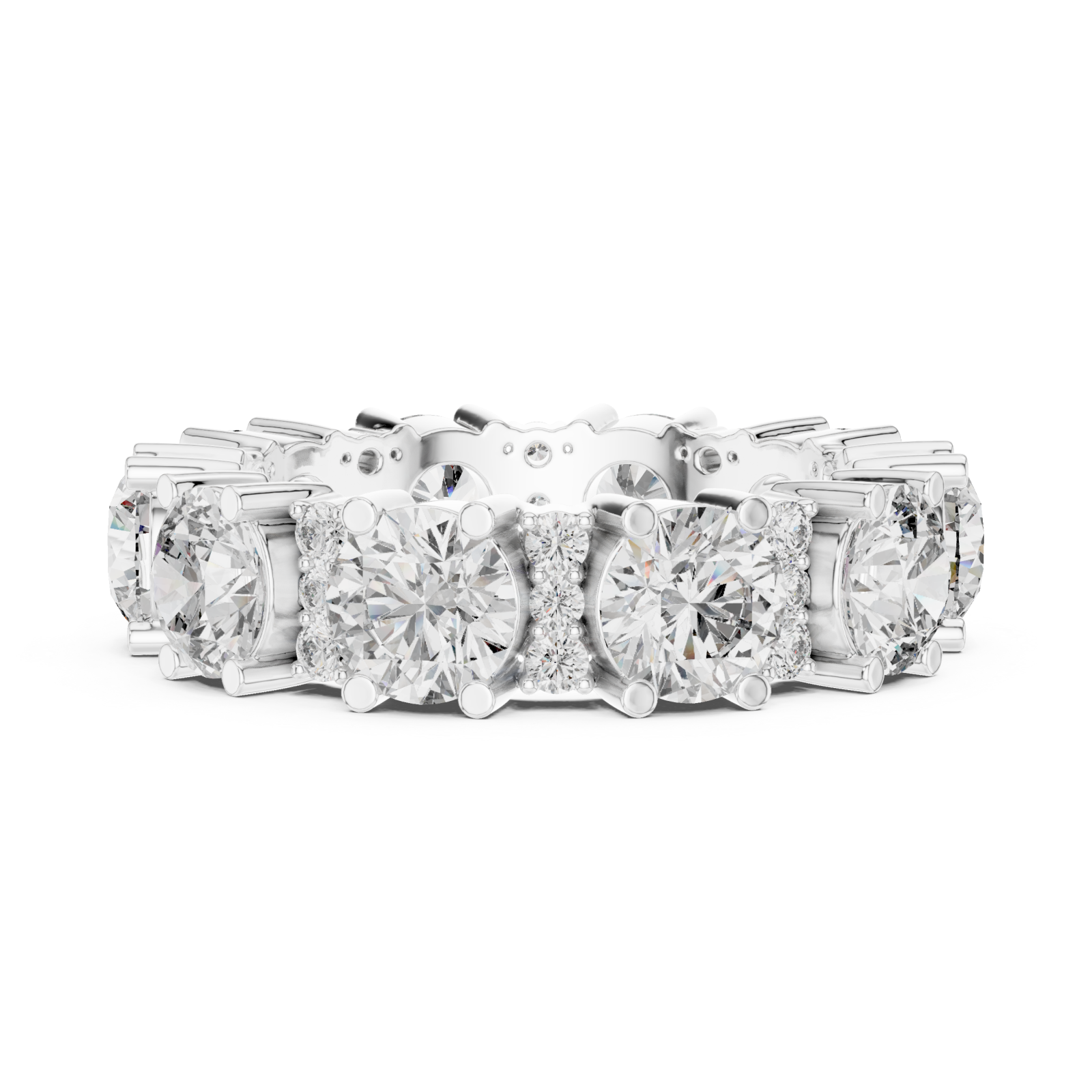  White Gold Aurora Radiant Horizon Statement Ring Side View