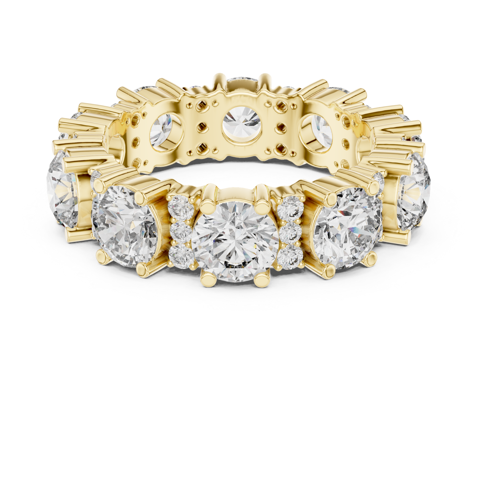  Gold Aurora Radiant Horizon Statement Ring Front View