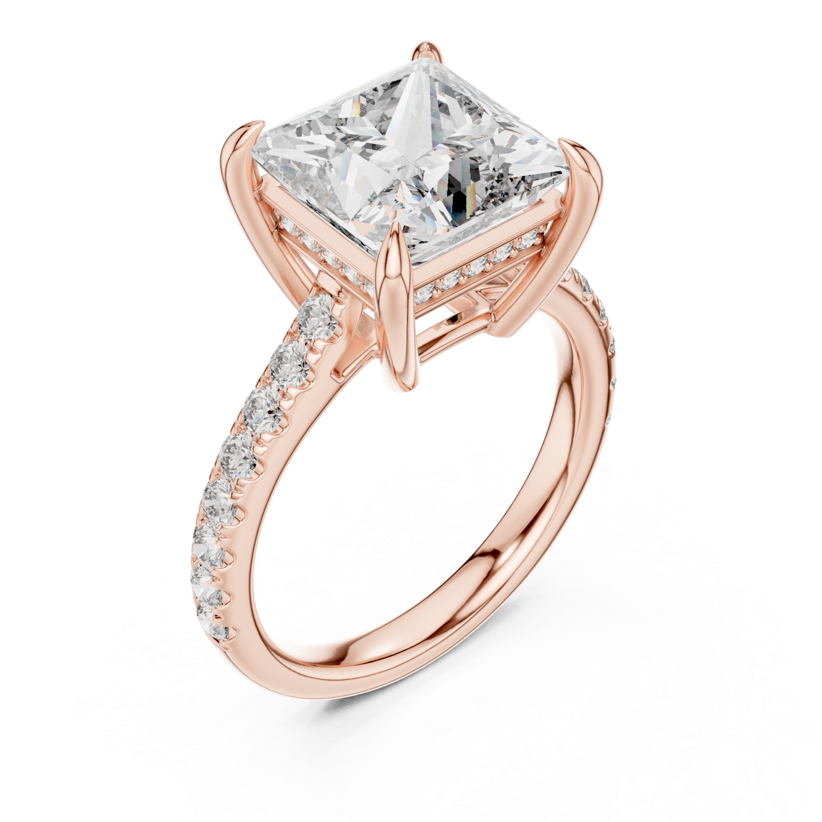  Rose Gold Luminous Cascade Statement Band Ring Right View
