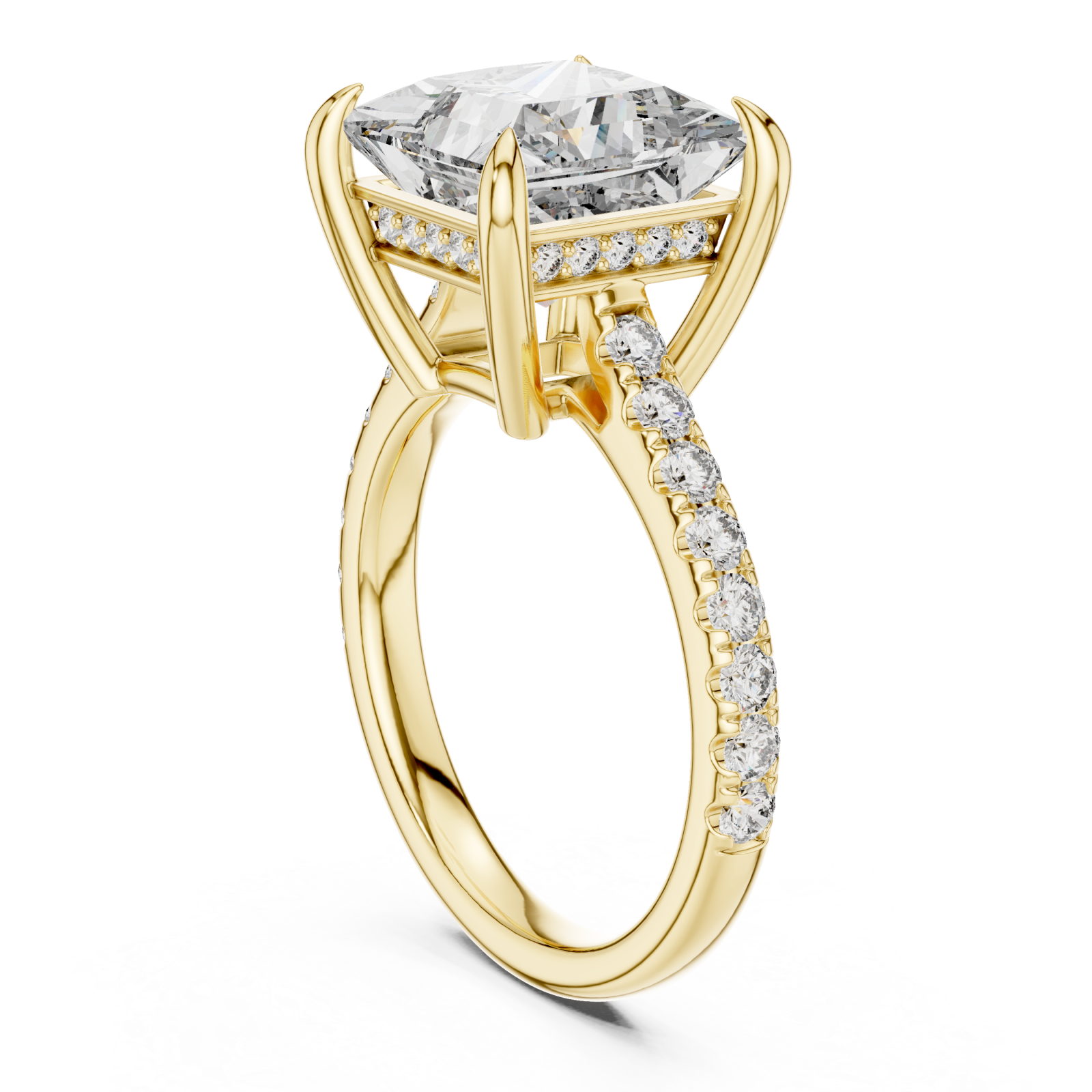  Gold Luminous Cascade Statement Band Ring Left View