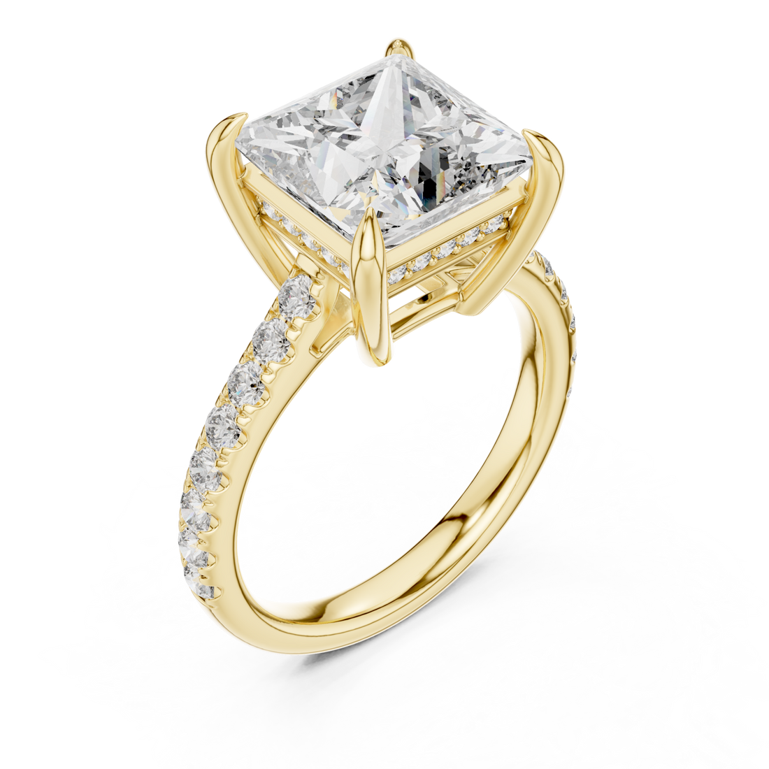 Gold Luminous Cascade Statement Band Ring Right View