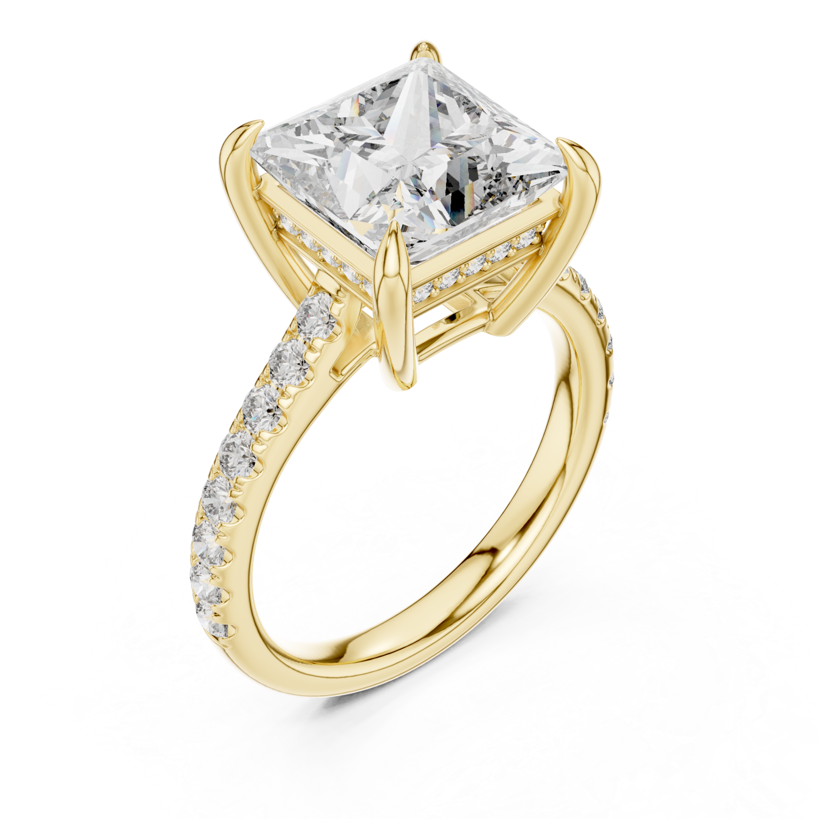 Gold Luminous Cascade Statement Band Ring Right View