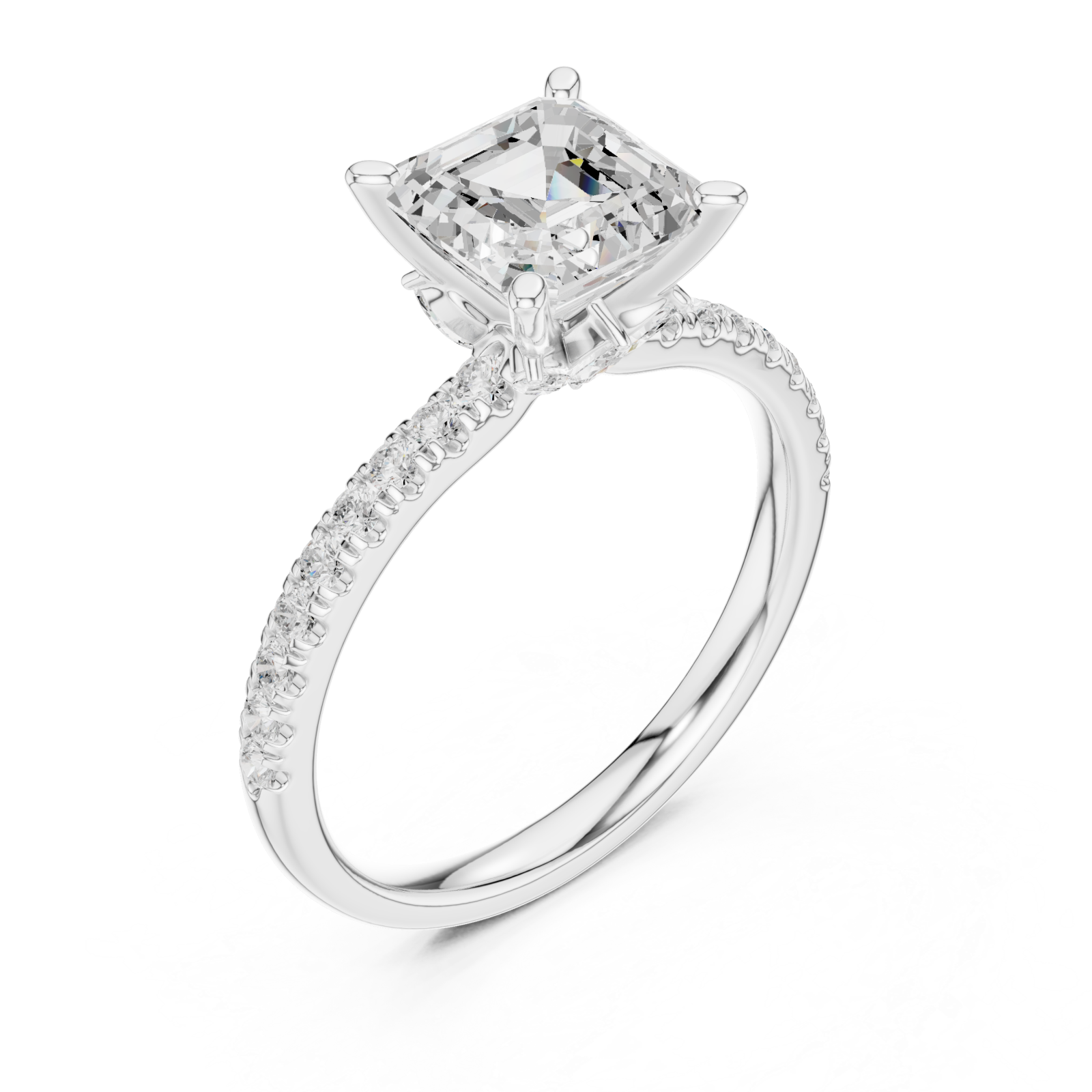  White Gold Refined Grace Solitaire Engagement Ring Right View