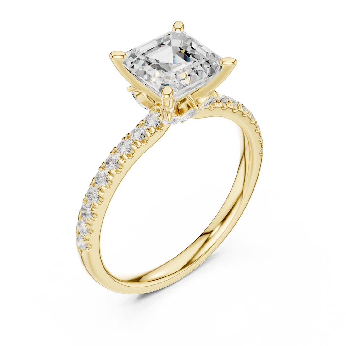 Gold Refined Grace Solitaire Engagement Ring Right View