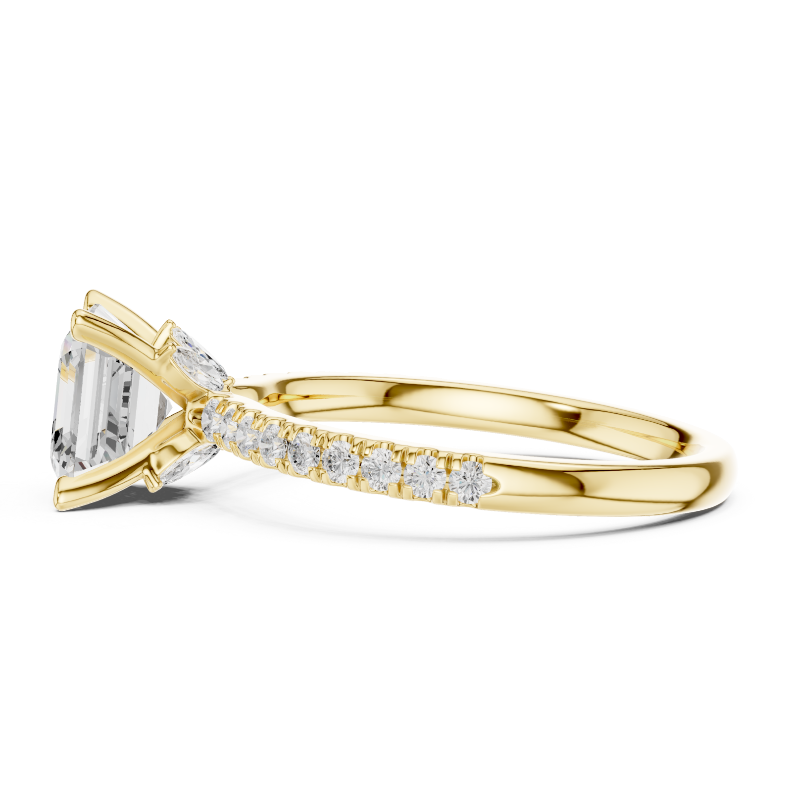  Gold Refined Grace Solitaire Engagement Ring Side View