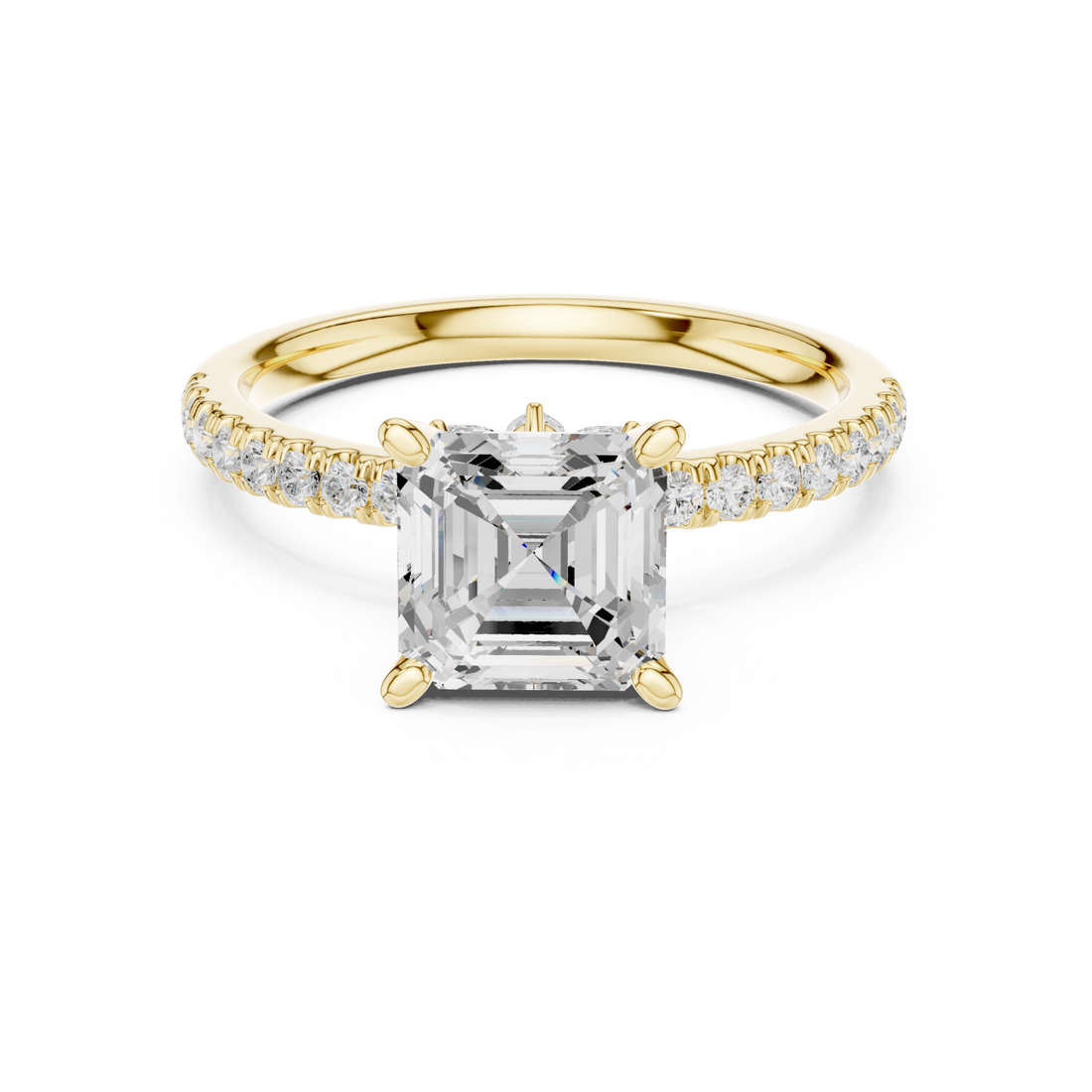 Gold Refined Grace Solitaire Engagement Ring Right View